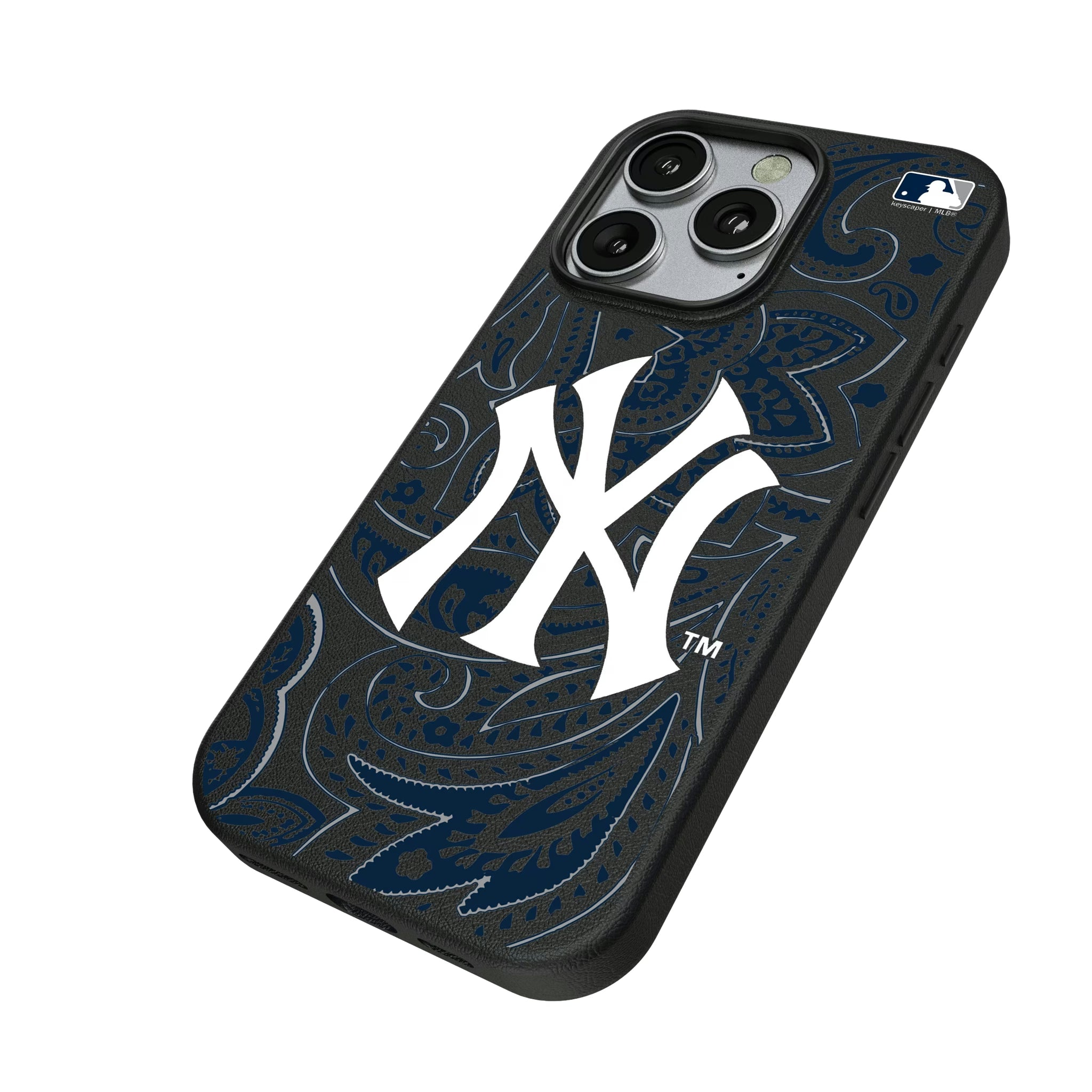 New York Yankees Paisley iPhone MagSafe Compatible Phone Case for Apple iPhone - Isometric View