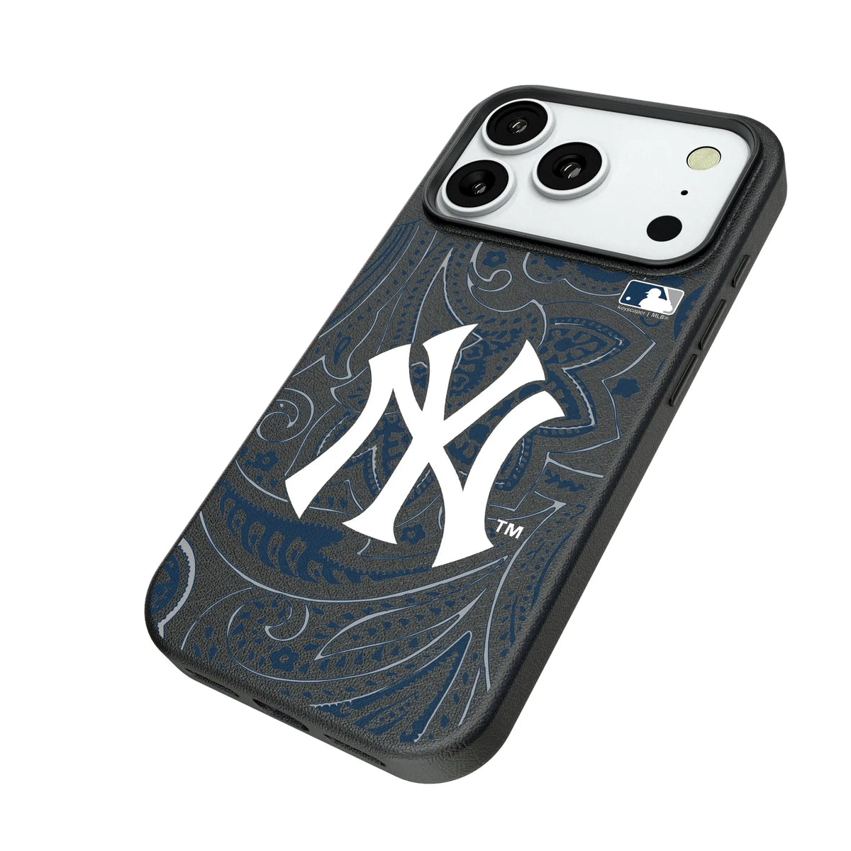 New York Yankees Paisley iPhone MagSafe Compatible Phone Case for Apple iPhone - Isometric View#Device_iPhone 18 Pro