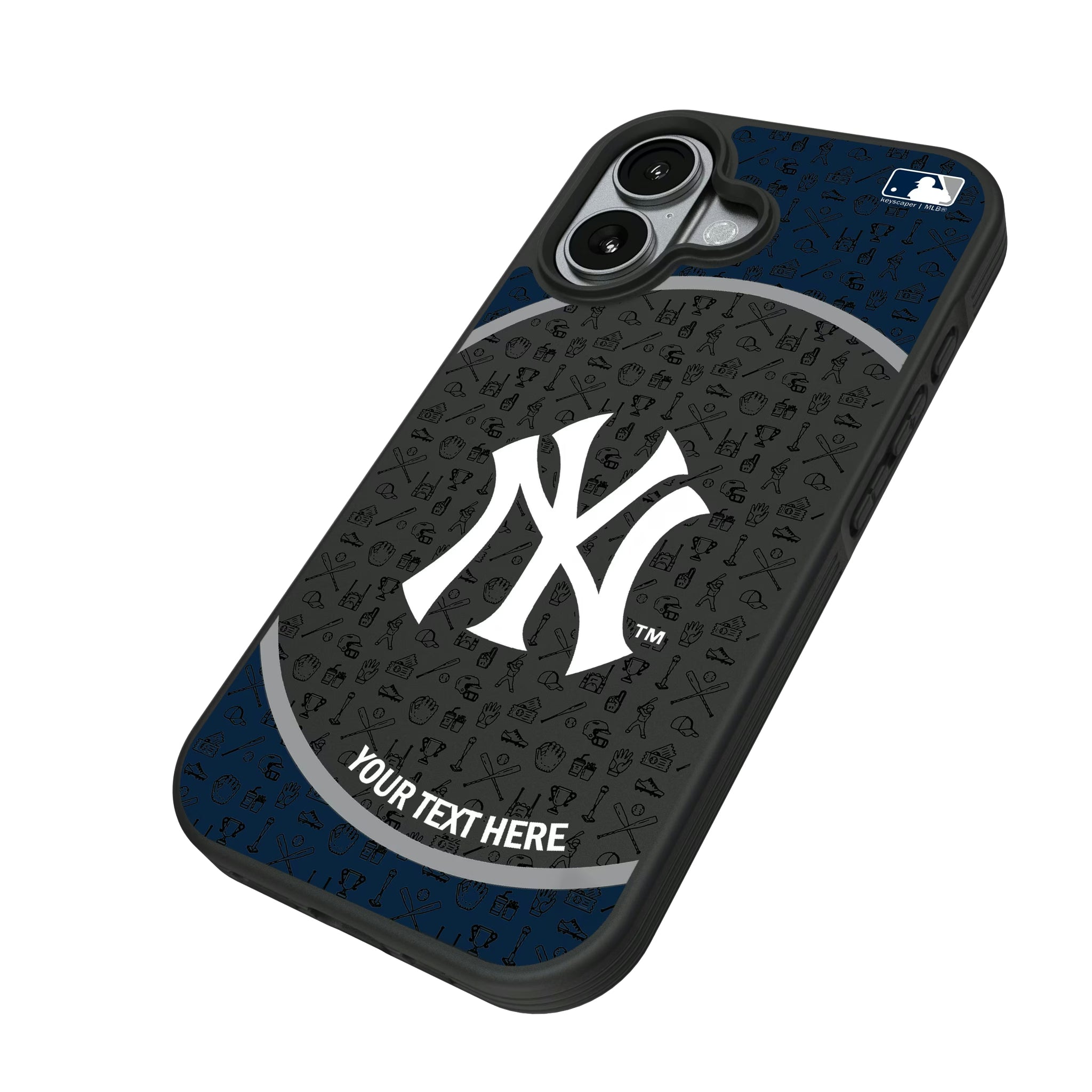 New York Yankees Personalized Circle iPhone Bump Phone Case for Apple iPhone - Isometric View#Device_iPhone 17