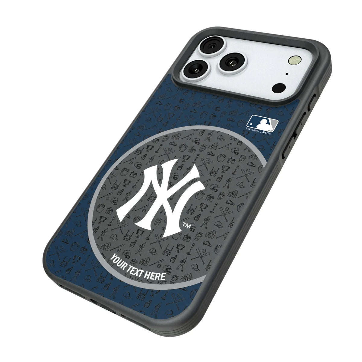New York Yankees Personalized Circle iPhone Bump Phone Case for Apple iPhone - Isometric View#Device_iPhone 18 Pro Max