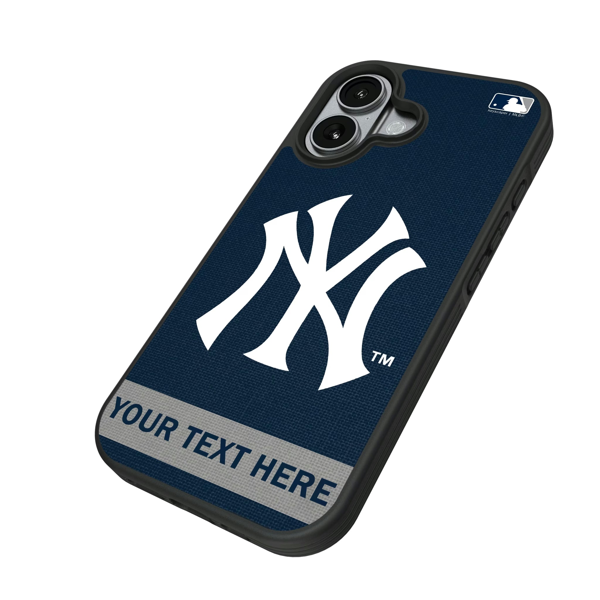 New York Yankees Personalized Stripe iPhone Bump Phone Case for Apple iPhone - Isometric View#Device_iPhone 17