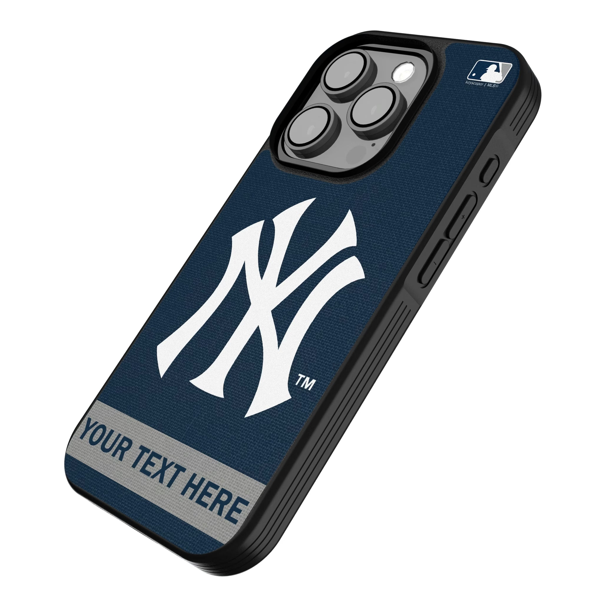 New York Yankees Personalized Stripe iPhone Bump Phone Case for Apple iPhone - Isometric View