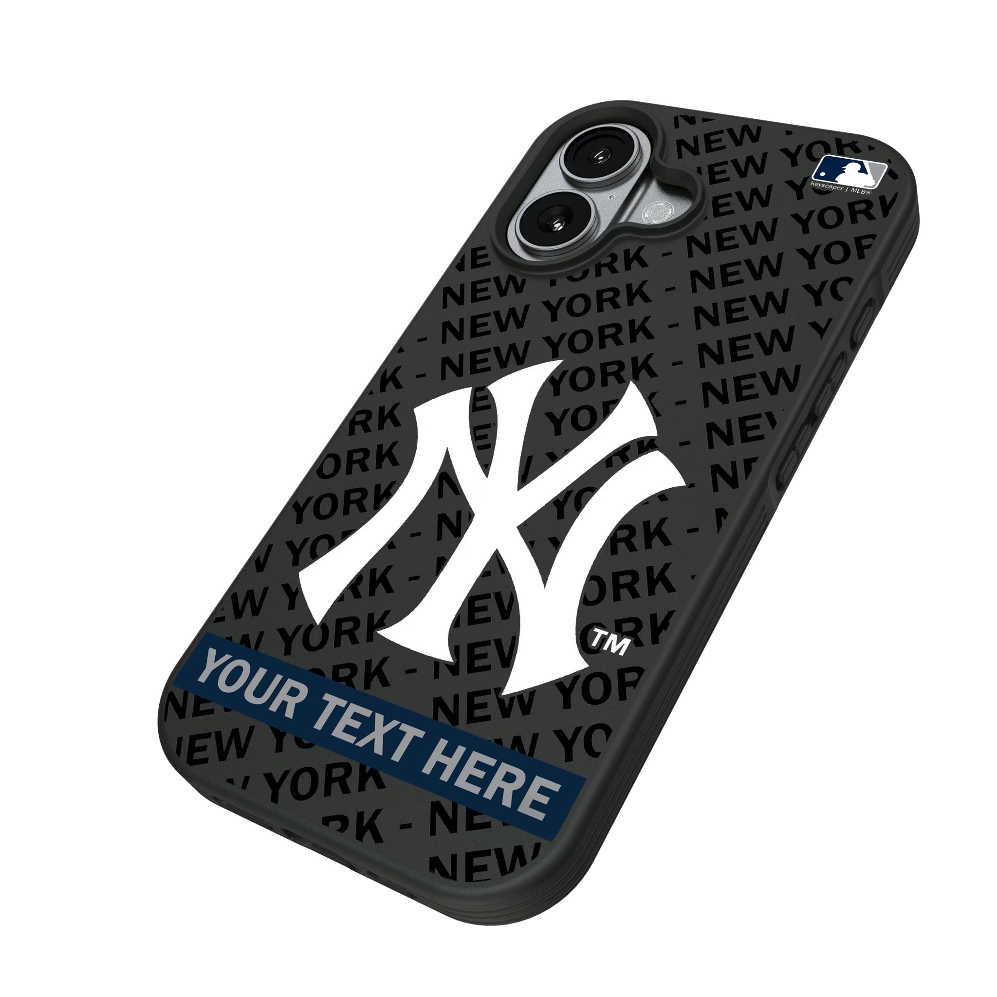New York Yankees Personalized Tilt iPhone Bump Phone Case for Apple iPhone - Isometric View#Device_iPhone 17