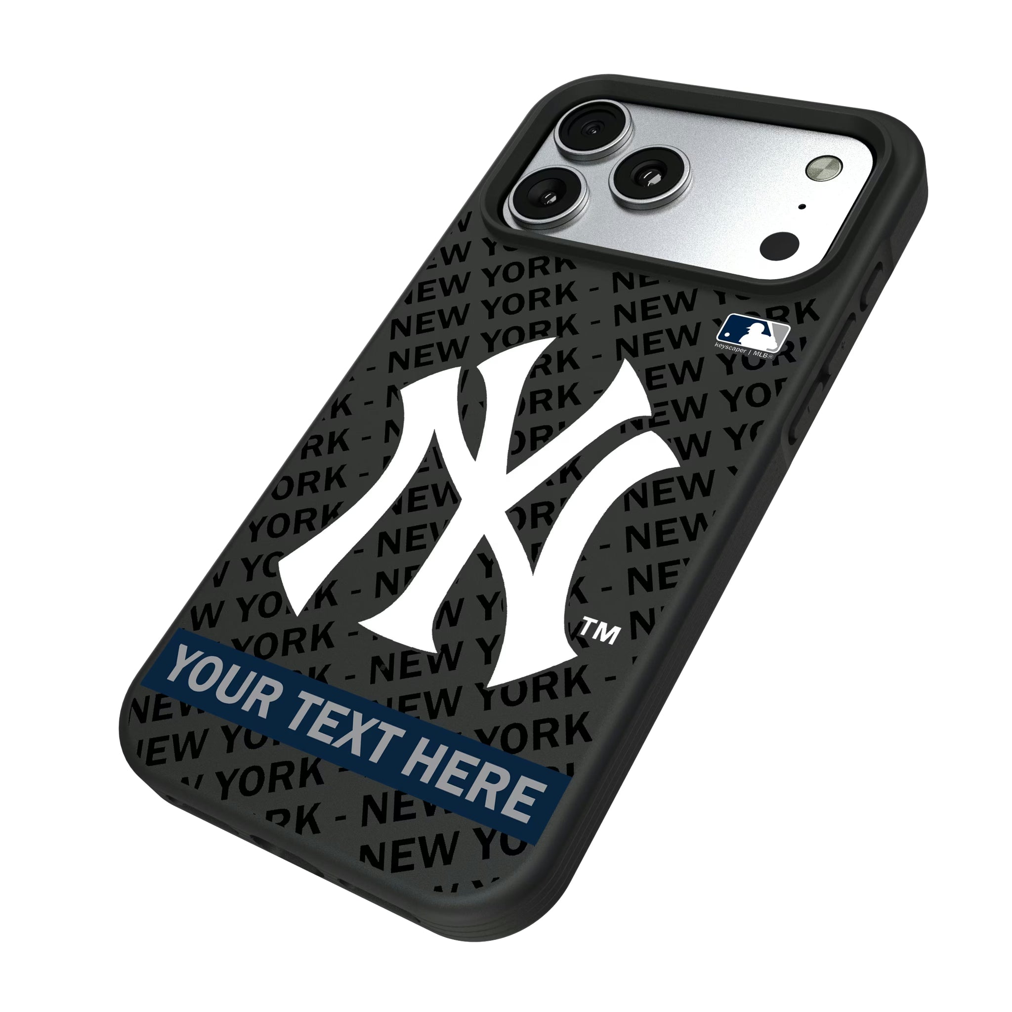 New York Yankees Personalized Tilt iPhone Bump Phone Case for Apple iPhone - Isometric View#Device_iPhone 17 Pro Max