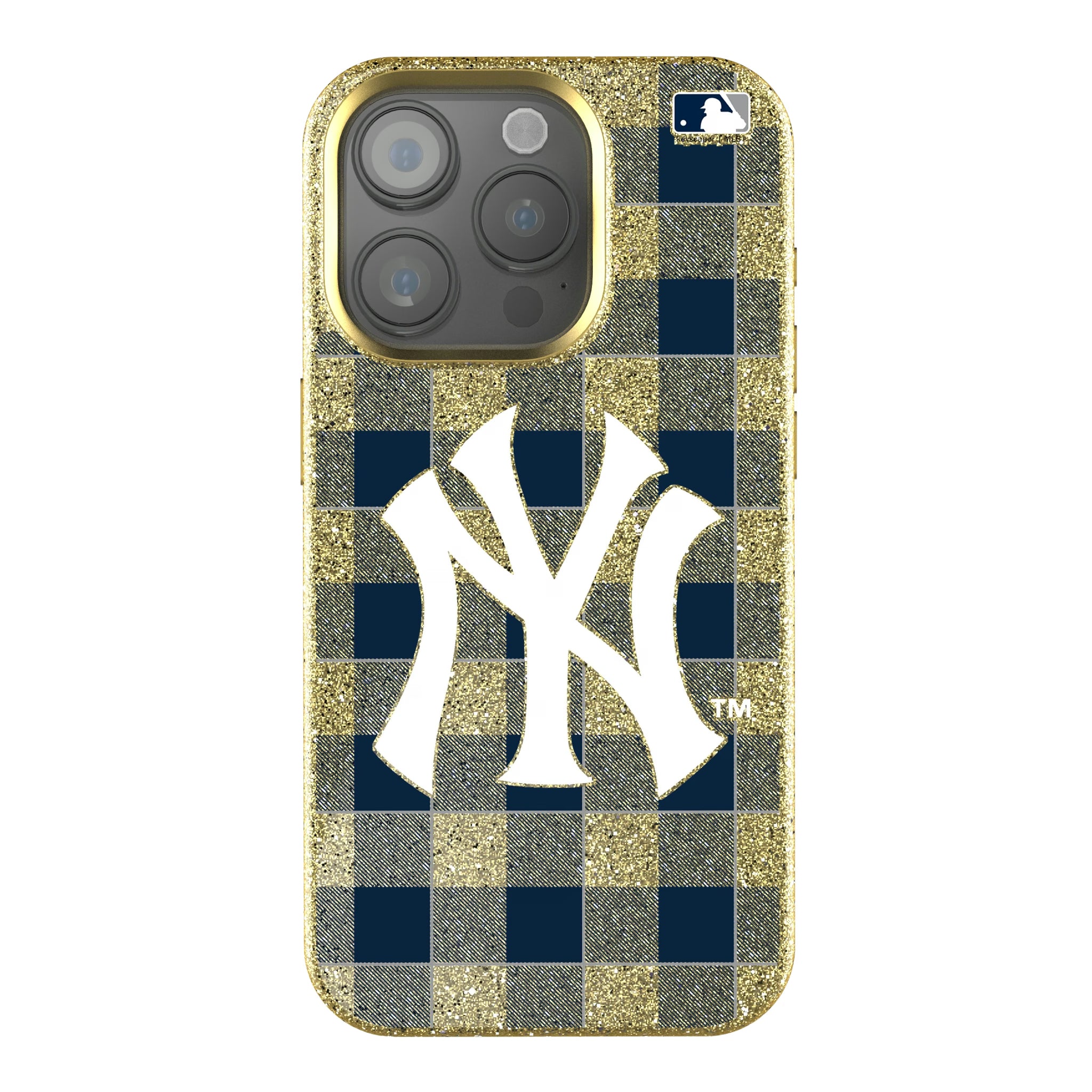 New York Yankees Plaid iPhone Bling Phone Case for Apple iPhone
