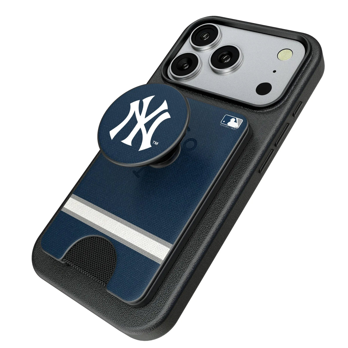 New York Yankees Stripe Popsockets Wallet Magnetic - Isometric View