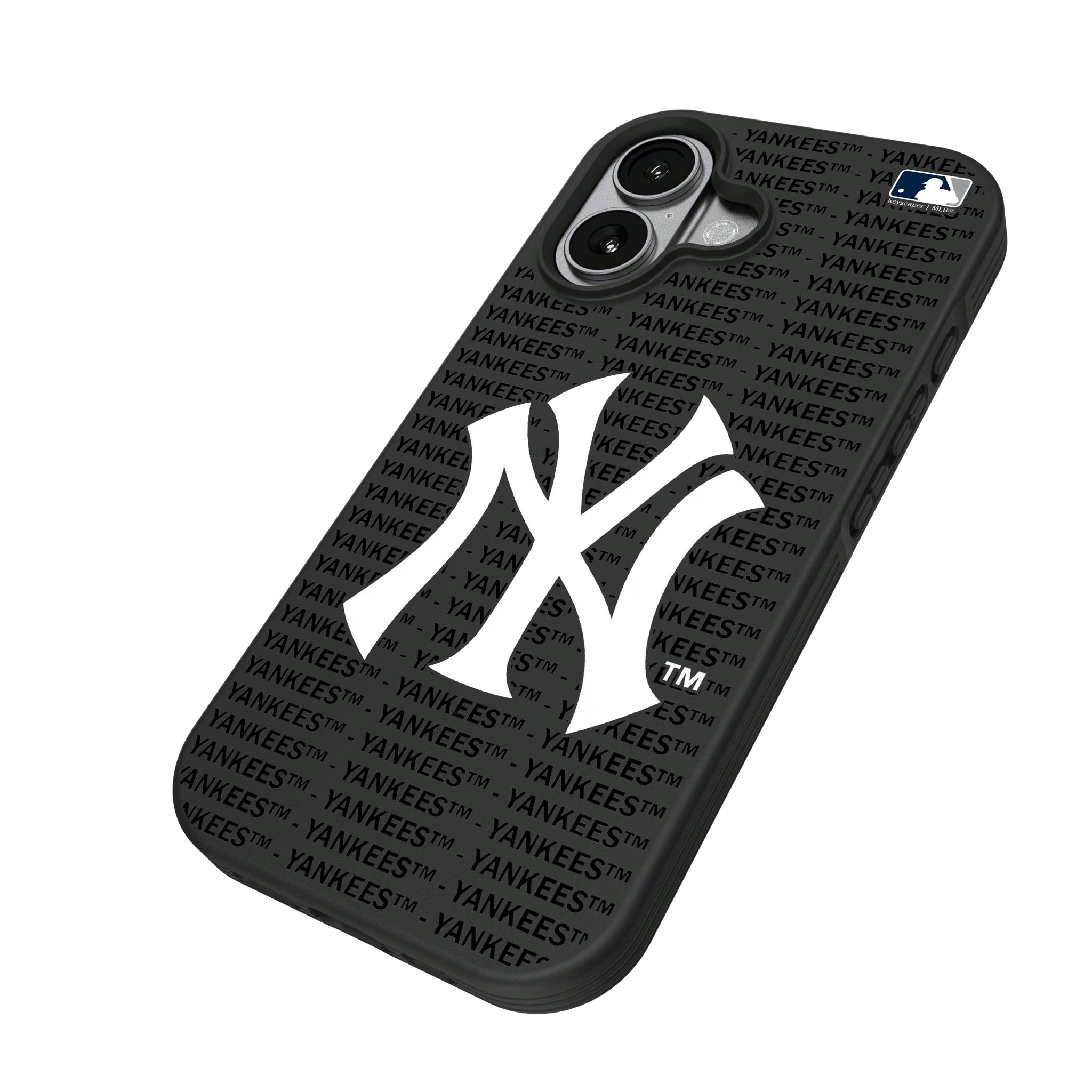 New York Yankees Text Backdrop iPhone Bump Phone Case for Apple iPhone - Isometric View#Device_iPhone 17