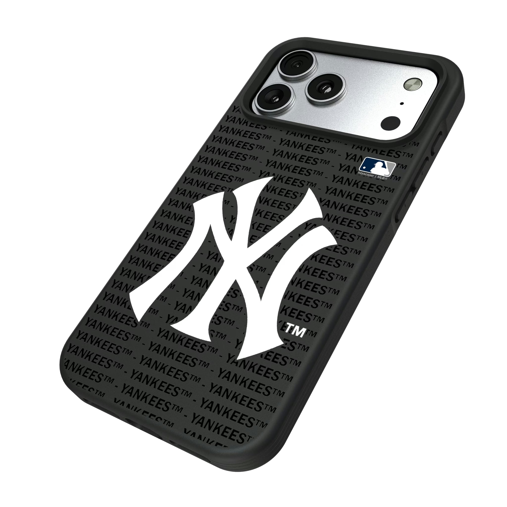 New York Yankees Text Backdrop iPhone Bump Phone Case for Apple iPhone - Isometric View#Device_iPhone 17 Pro Max