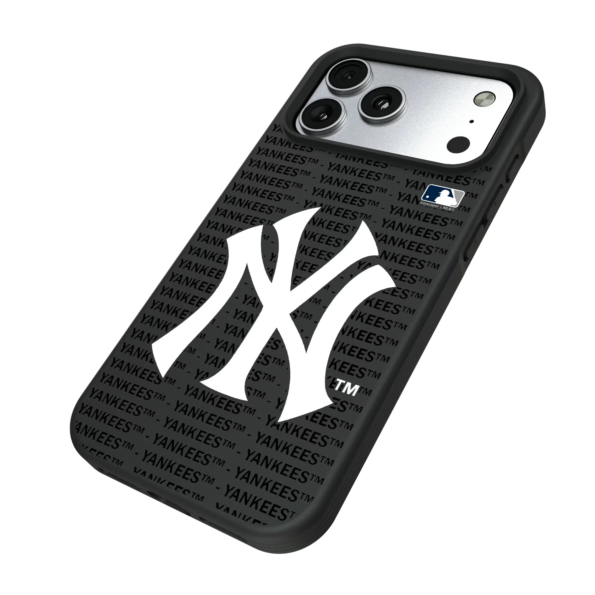 New York Yankees Text Backdrop iPhone Bump Phone Case for Apple iPhone - Isometric View#Device_iPhone 17 Pro Max