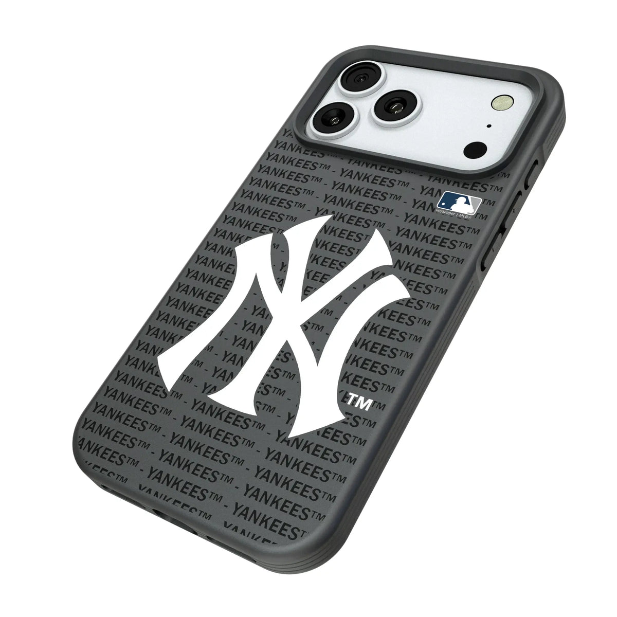 New York Yankees Text Backdrop iPhone Bump Phone Case for Apple iPhone - Isometric View#Device_iPhone 18 Pro Max