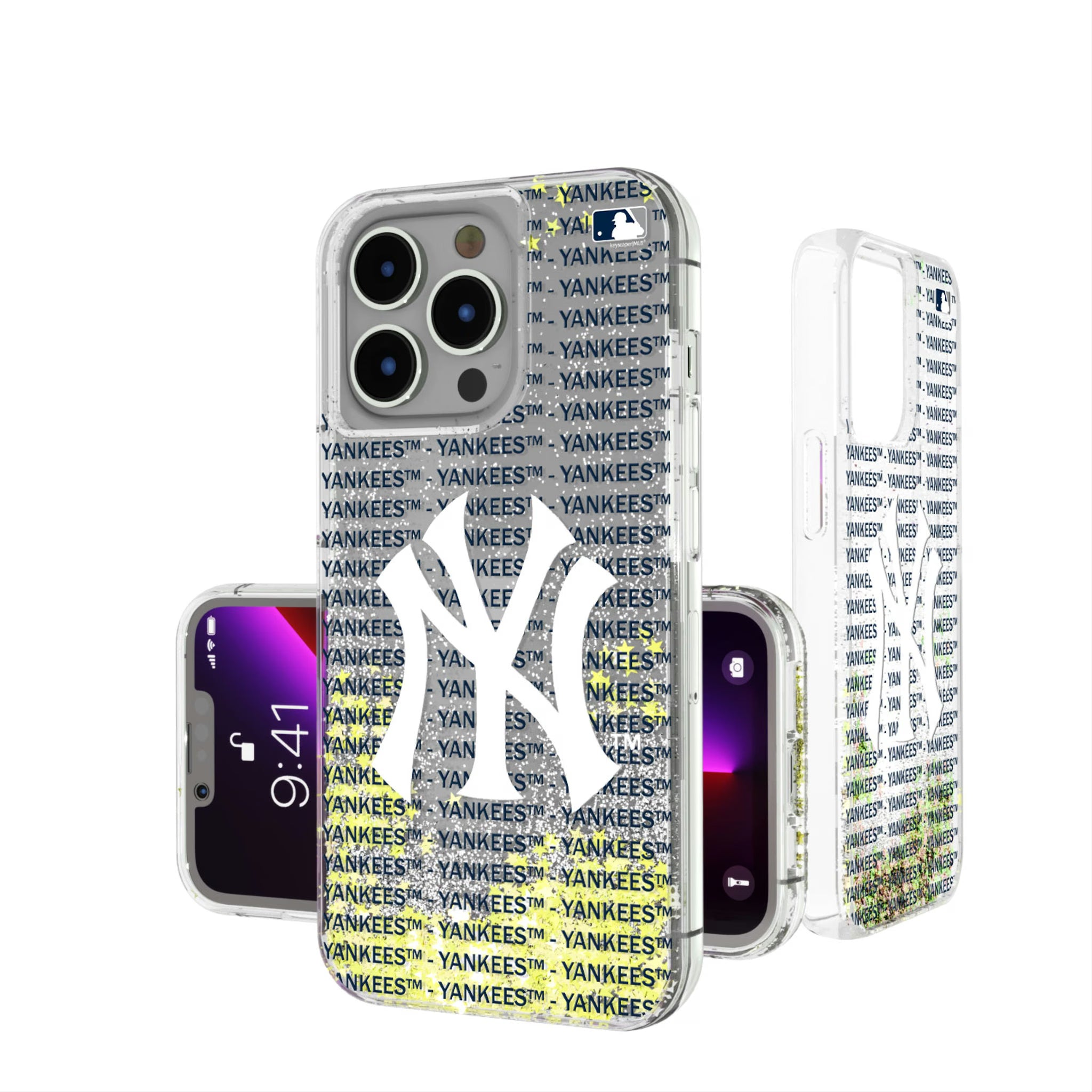 New York Yankees Text Backdrop iPhone Glitter Phone Case for Apple iPhone