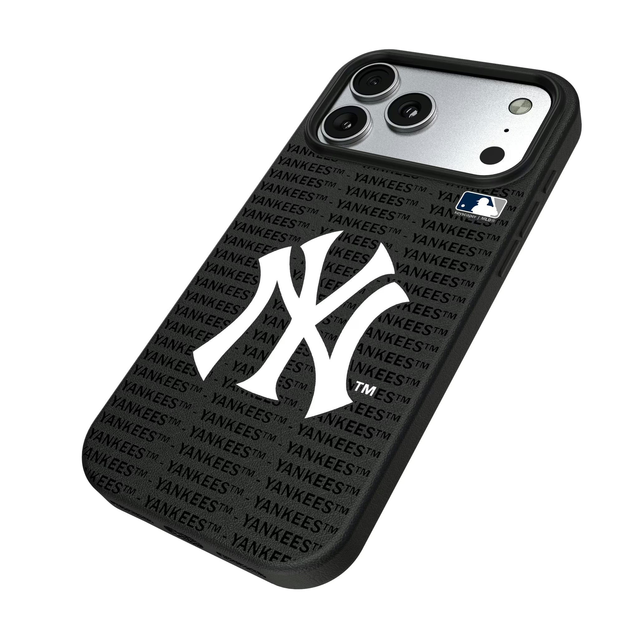 New York Yankees Text Backdrop iPhone MagSafe Compatible Phone Case for Apple iPhone - Isometric View#Device_iPhone 17 Pro Max