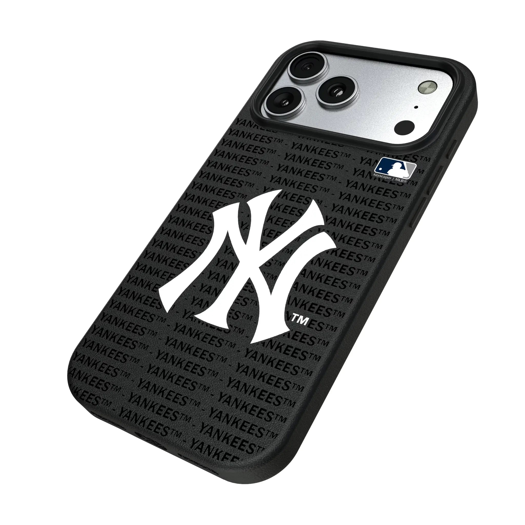 New York Yankees Text Backdrop iPhone MagSafe Compatible Phone Case for Apple iPhone - Isometric View#Device_iPhone 17 Pro Max