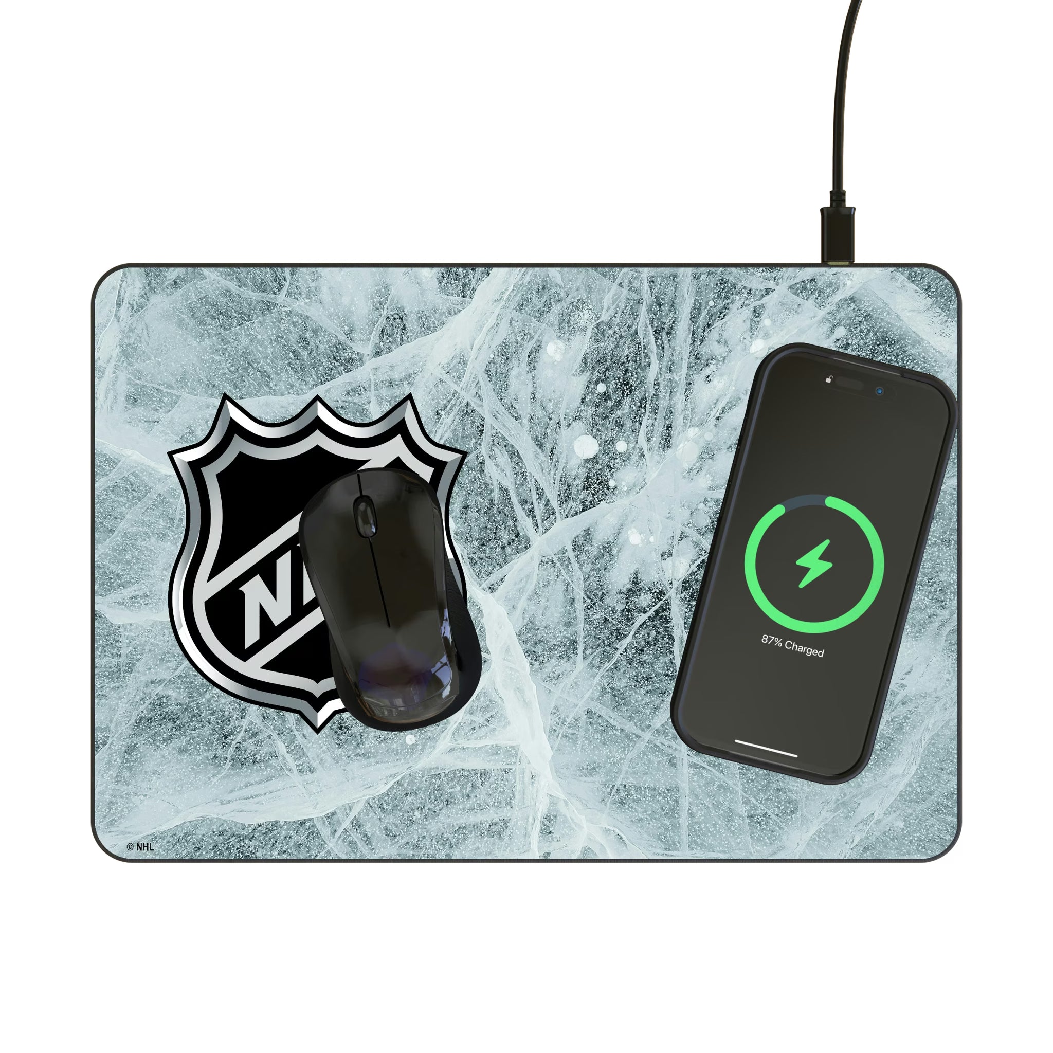 NHL BaseOne 15-Watt Wireless Charger and Mouse Pad - Lifestyle
