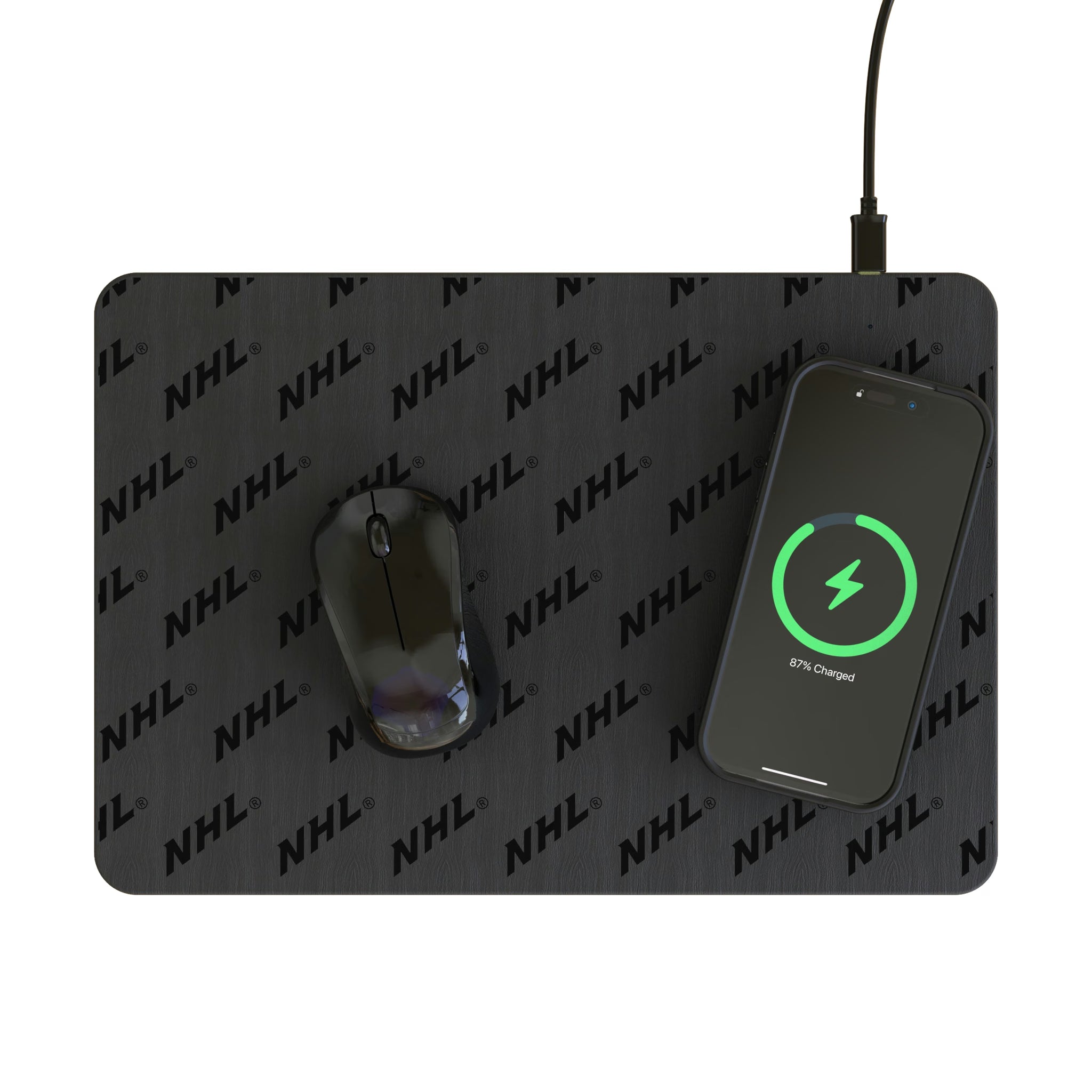 NHL Fashion Pattern 15-Watt Wireless Charger and Mouse Pad - Lifestyle