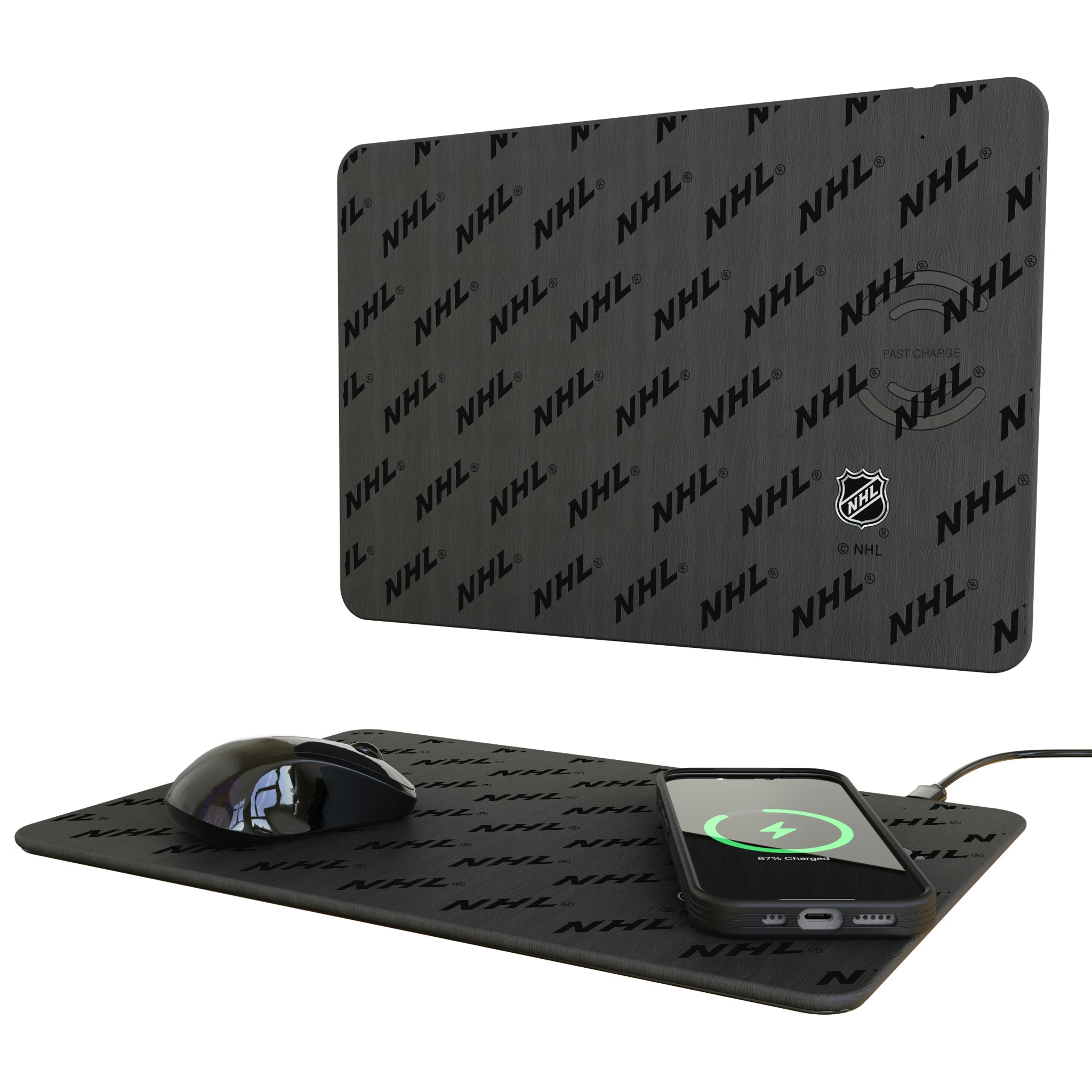 NHL Fashion Pattern 15-Watt Wireless Charger and Mouse Pad