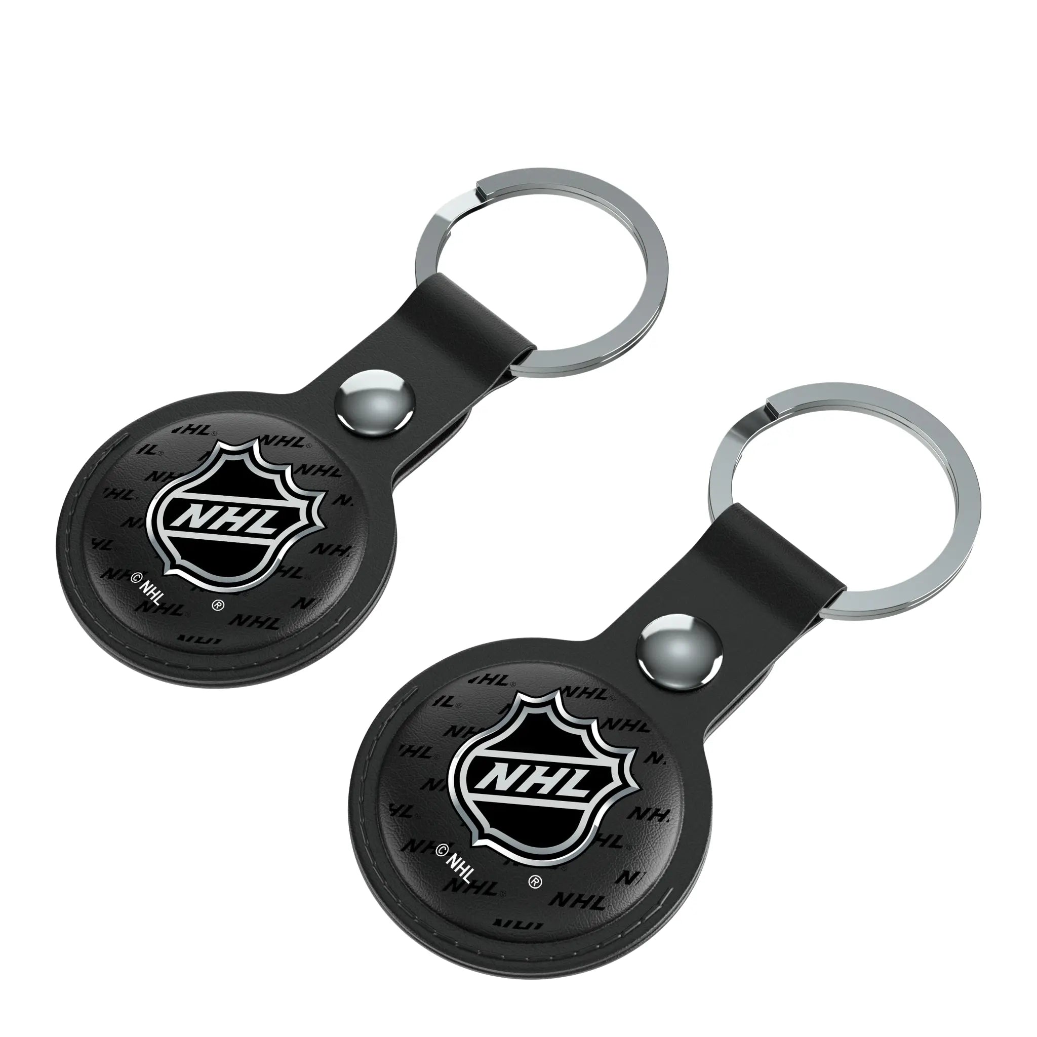 NHL Fashion Pattern AirTag Black Airtag Holder 2-Pack - Isometric View