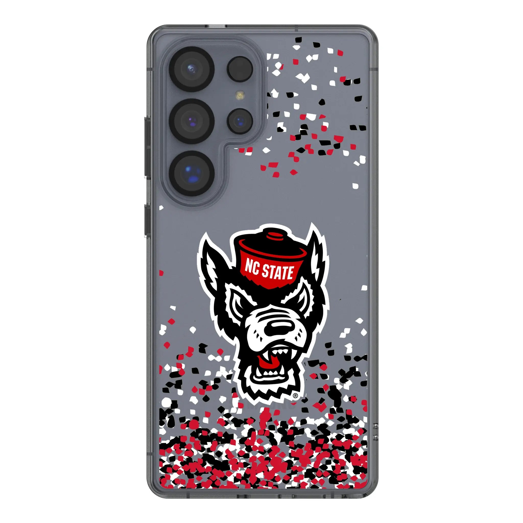 North Carolina State University Wolfpack Confetti Galaxy Clear Phone Case for Samsung Galaxy#Device_Galaxy S25 Ultra