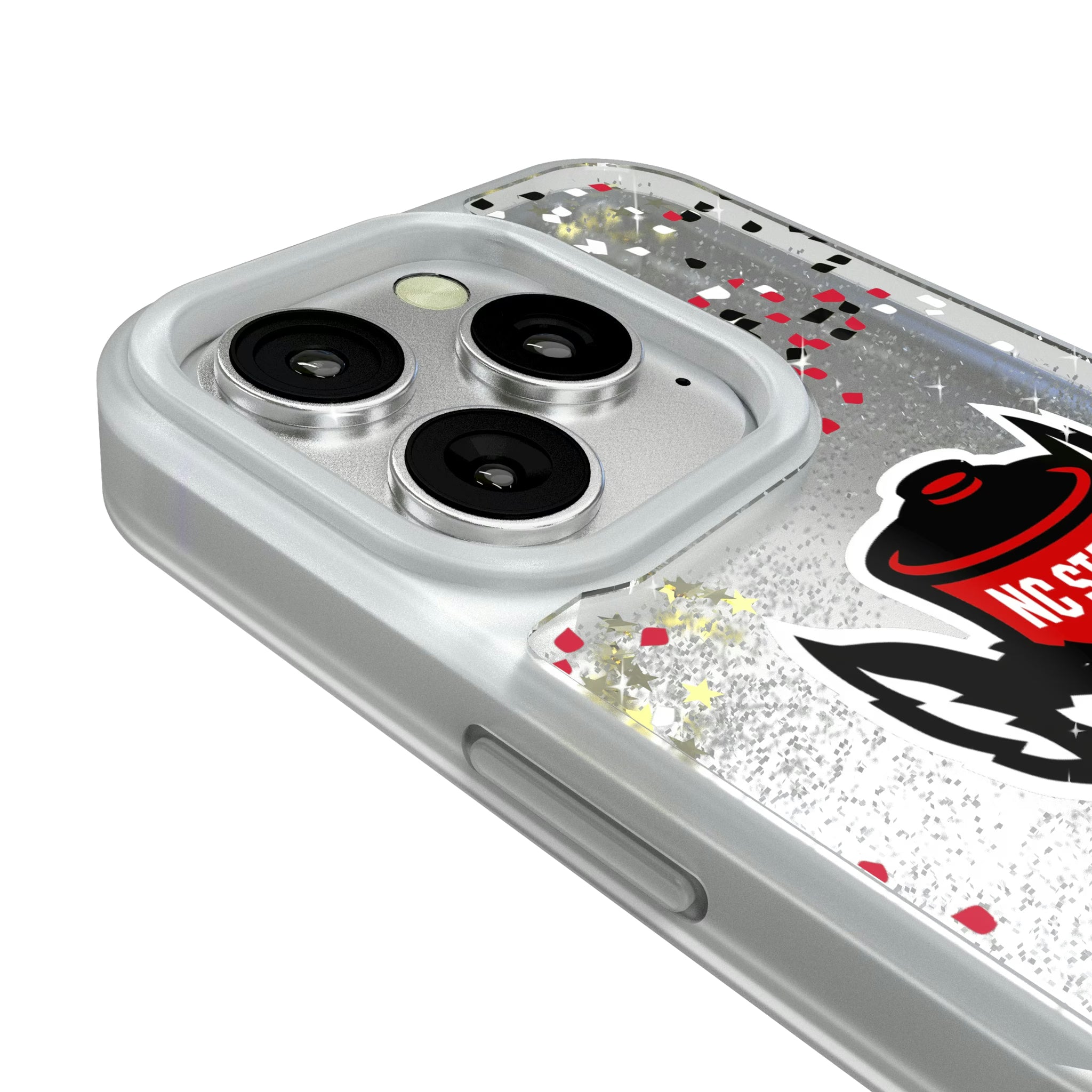 North Carolina State University Wolfpack Confetti iPhone Glitter Phone Case for Apple iPhone - Detail#Device_iPhone 16 Pro