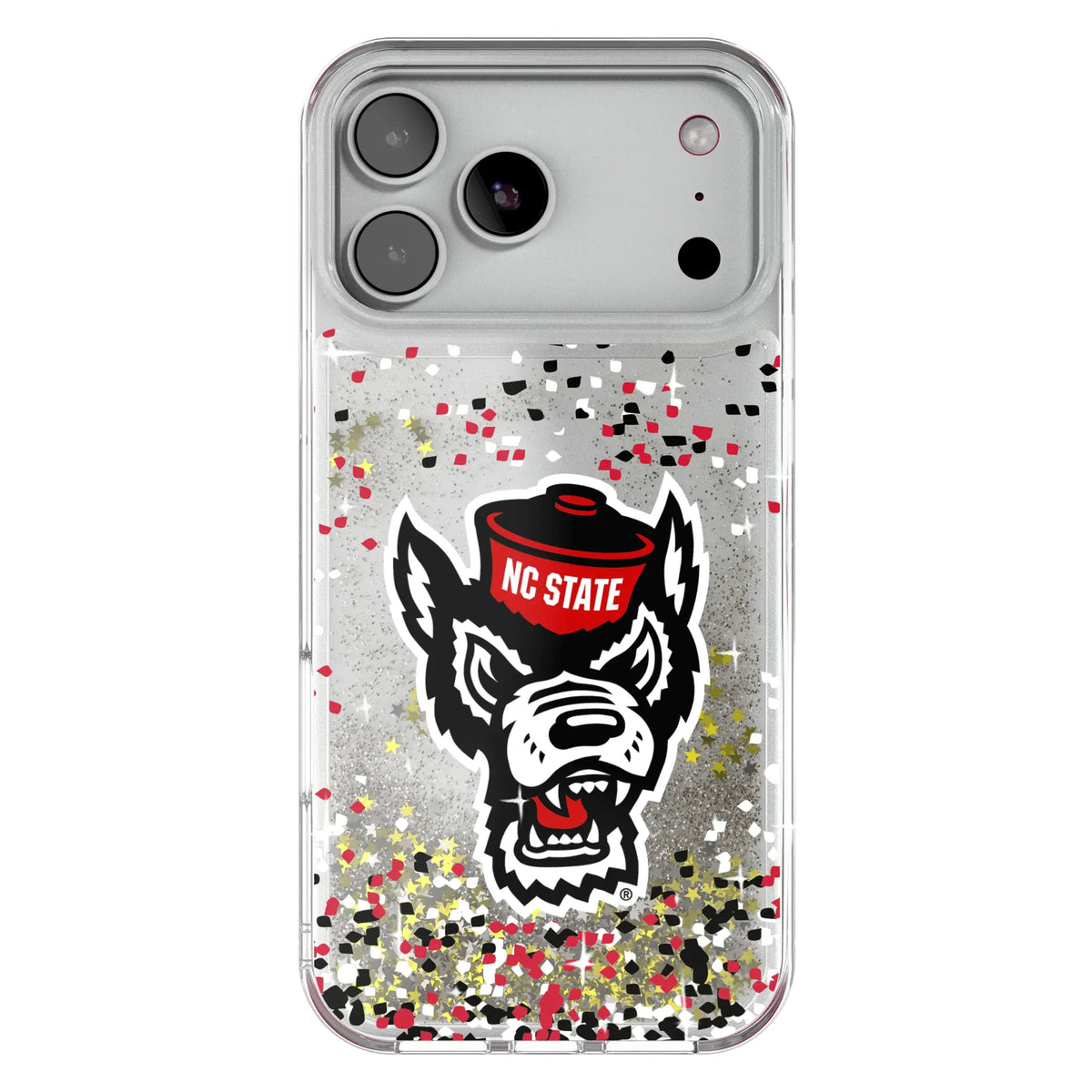 North Carolina State University Wolfpack Confetti Glitter Phone Case for Apple iPhone