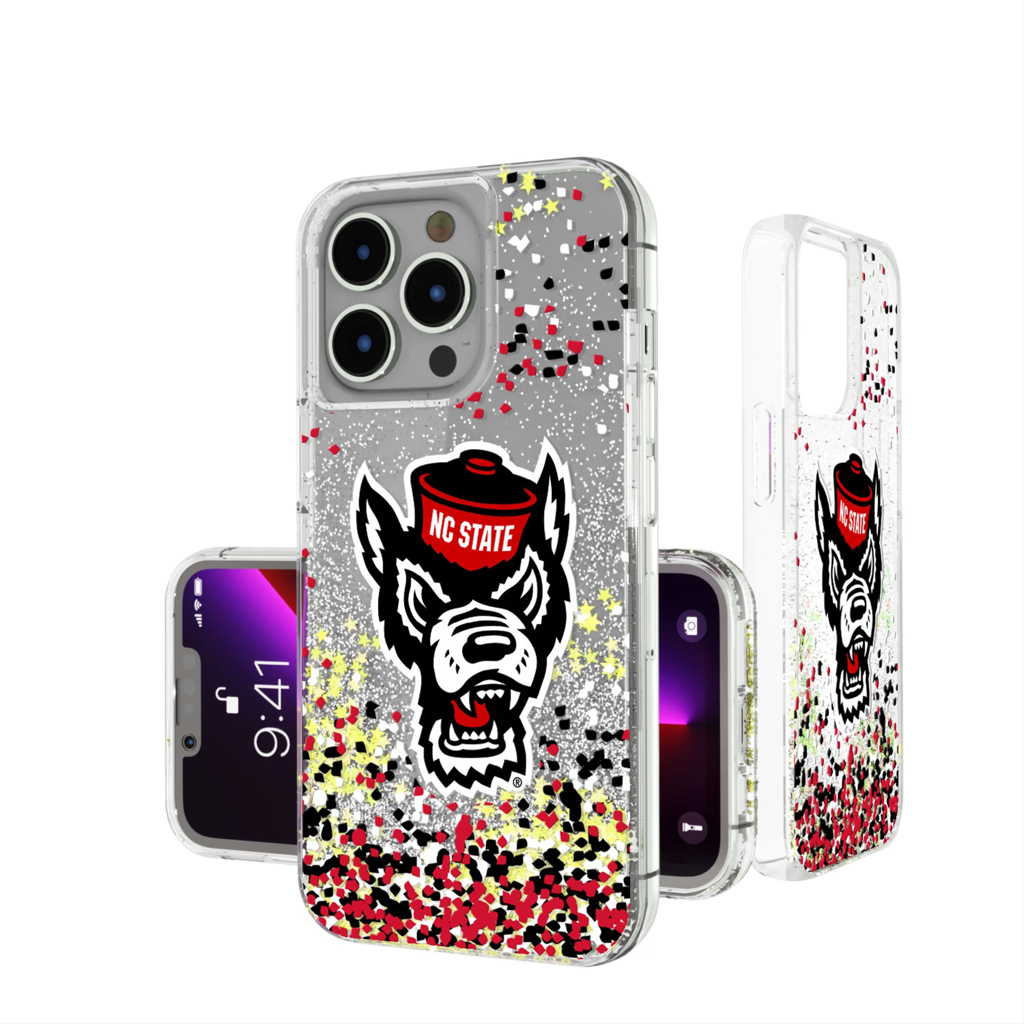 North Carolina State University Wolfpack Confetti iPhone Glitter Phone Case for Apple iPhone