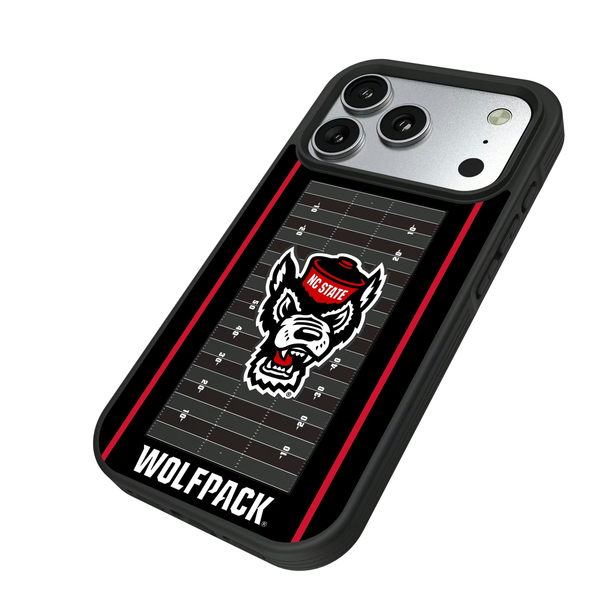 North Carolina State University Wolfpack Field iPhone Bump Phone Case for Apple iPhone - Isometric View#Device_iPhone 17 Pro