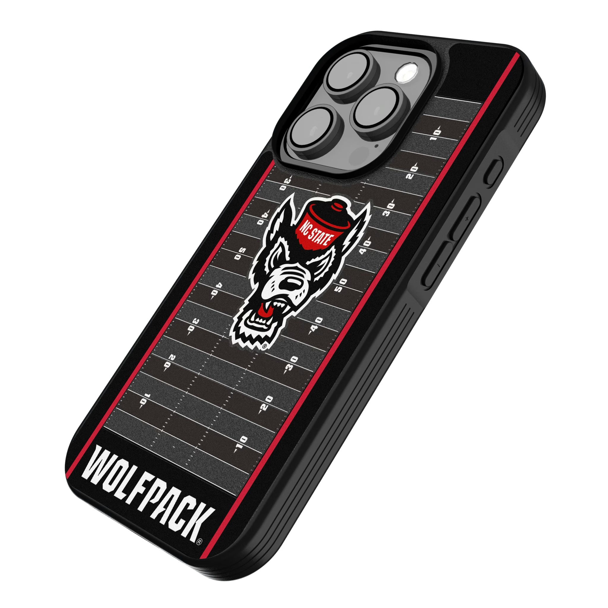 North Carolina State University Wolfpack Field iPhone Bump Phone Case for Apple iPhone - Isometric View