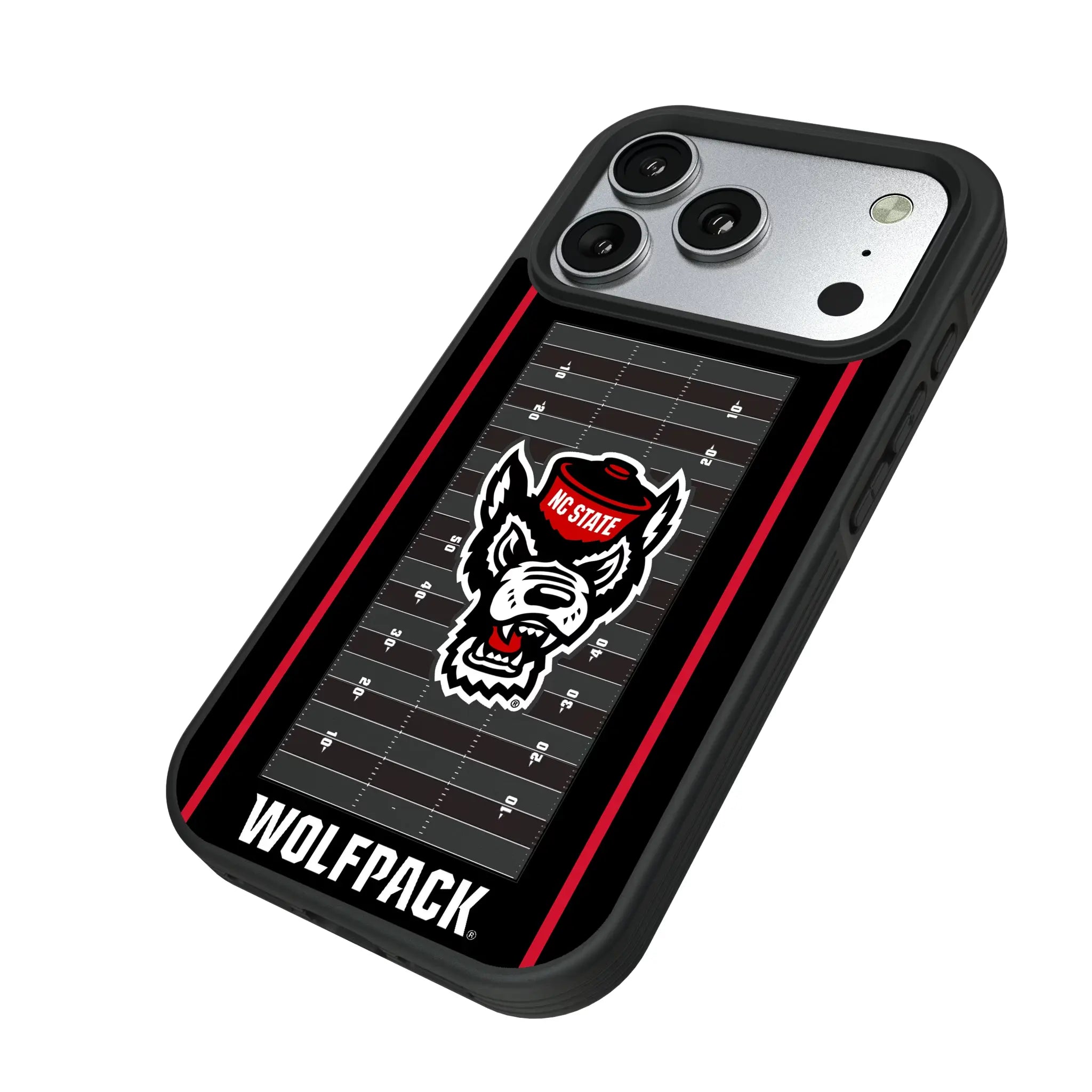North Carolina State University Wolfpack Field iPhone Bump Phone Case for Apple iPhone - Isometric View#Device_iPhone 17 Pro