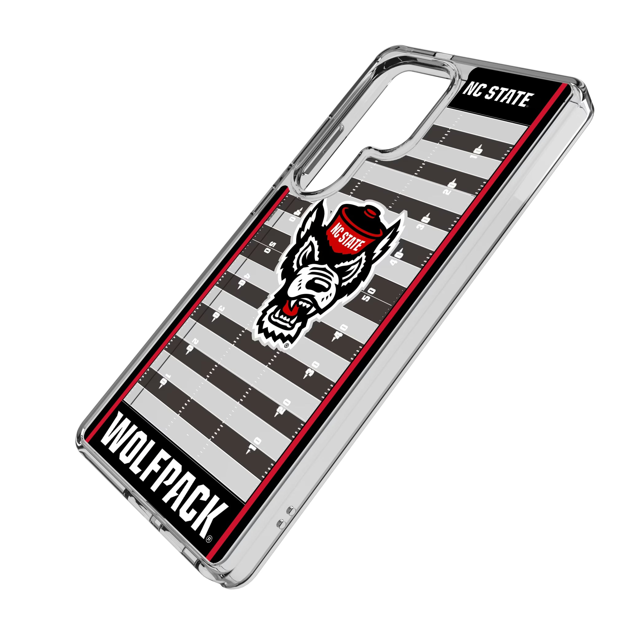 North Carolina State University Wolfpack Field Galaxy Clear Phone Case for Samsung Galaxy - Isometric View