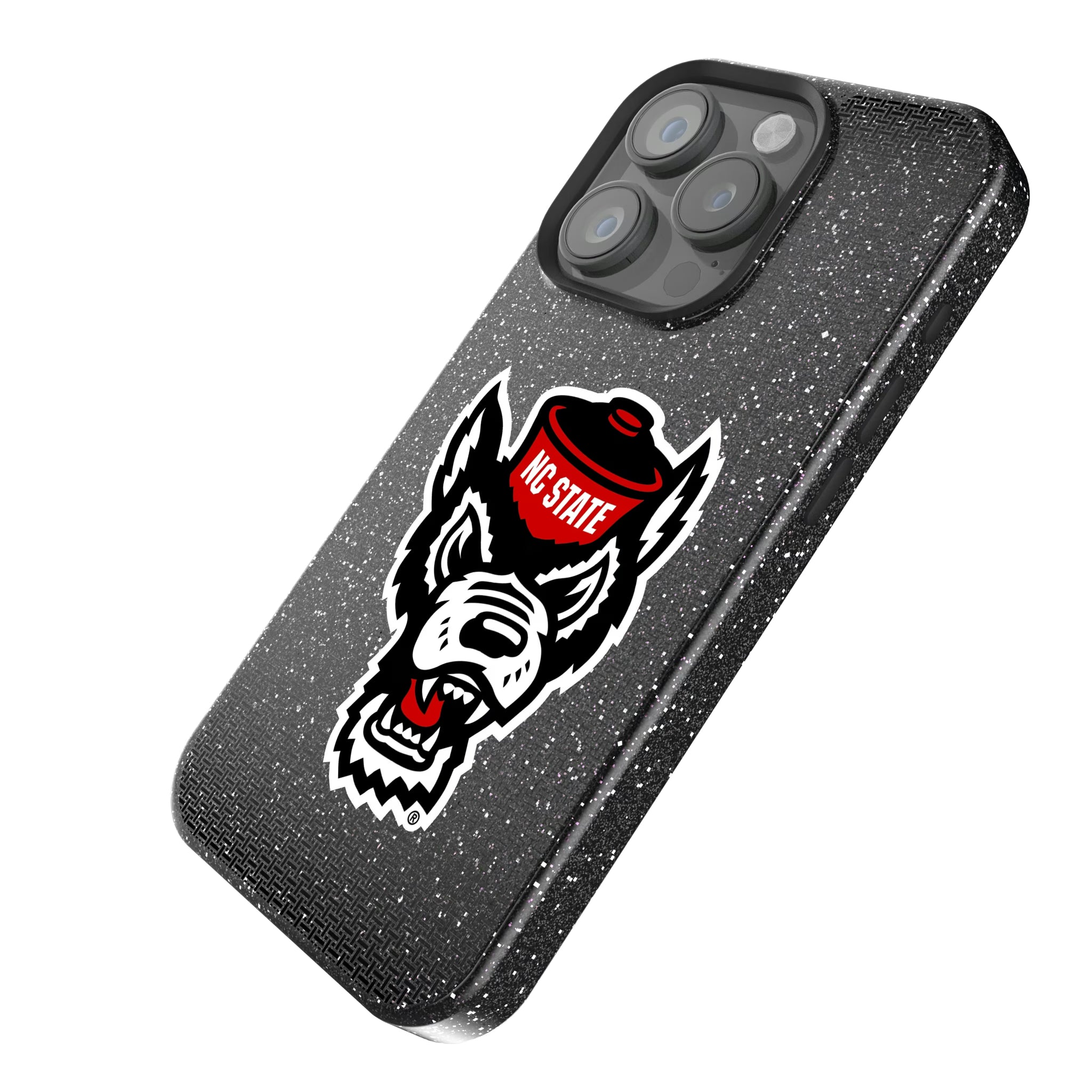 North Carolina State University Wolfpack Linen iPhone Bling Phone Case for Apple iPhone - Isometric View