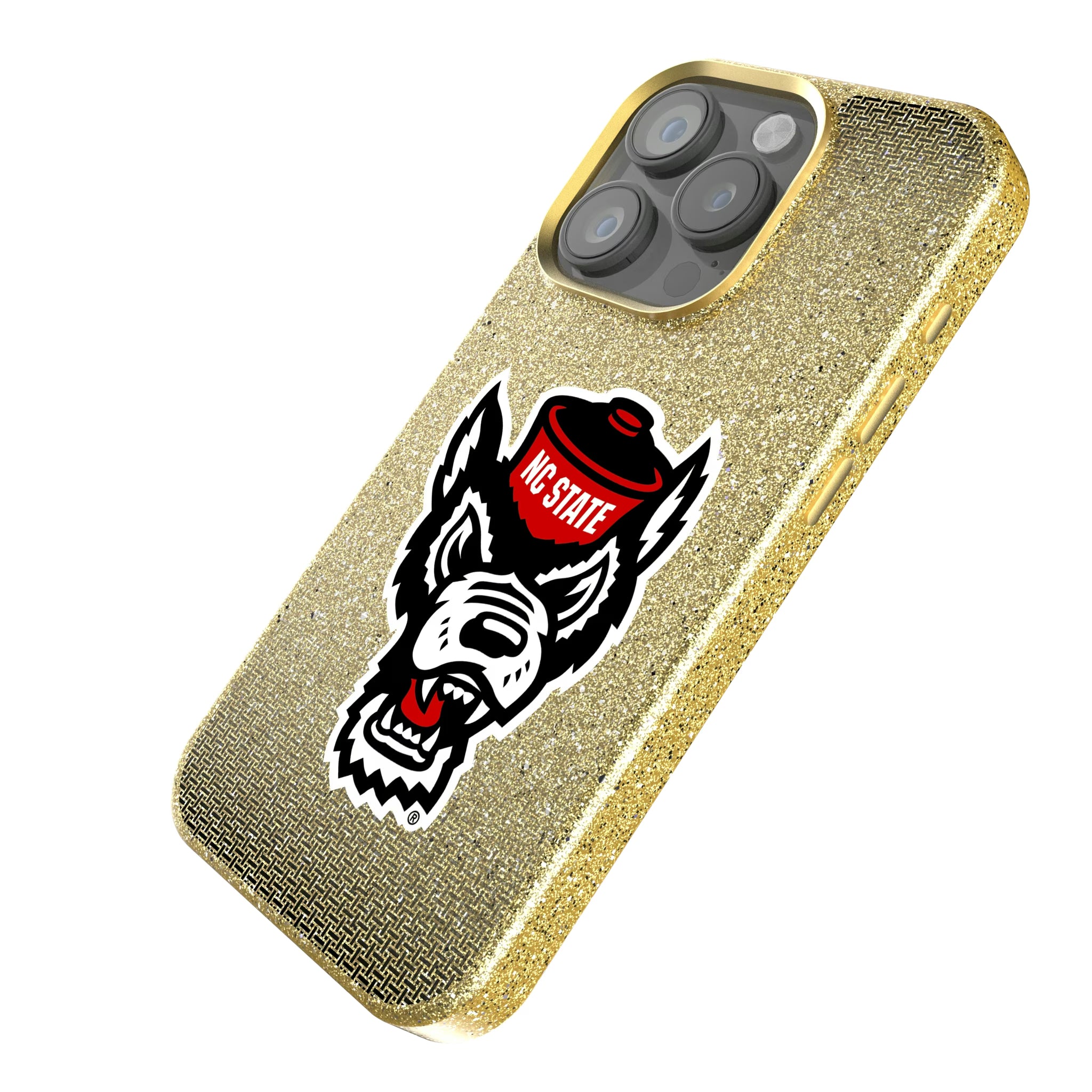North Carolina State University Wolfpack Linen iPhone Bling Phone Case for Apple iPhone - Isometric View