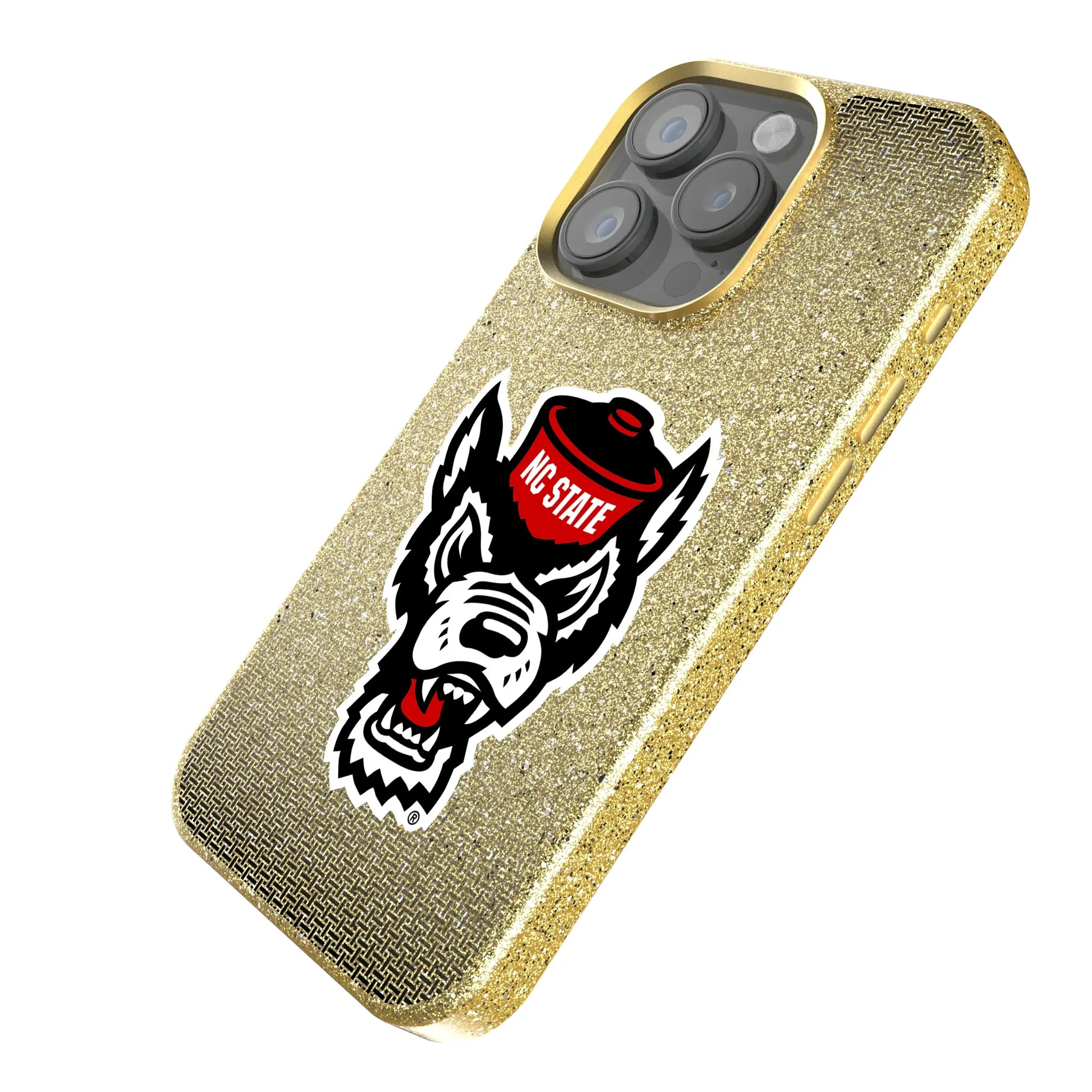 North Carolina State University Wolfpack Linen iPhone Bling Phone Case for Apple iPhone - Isometric View