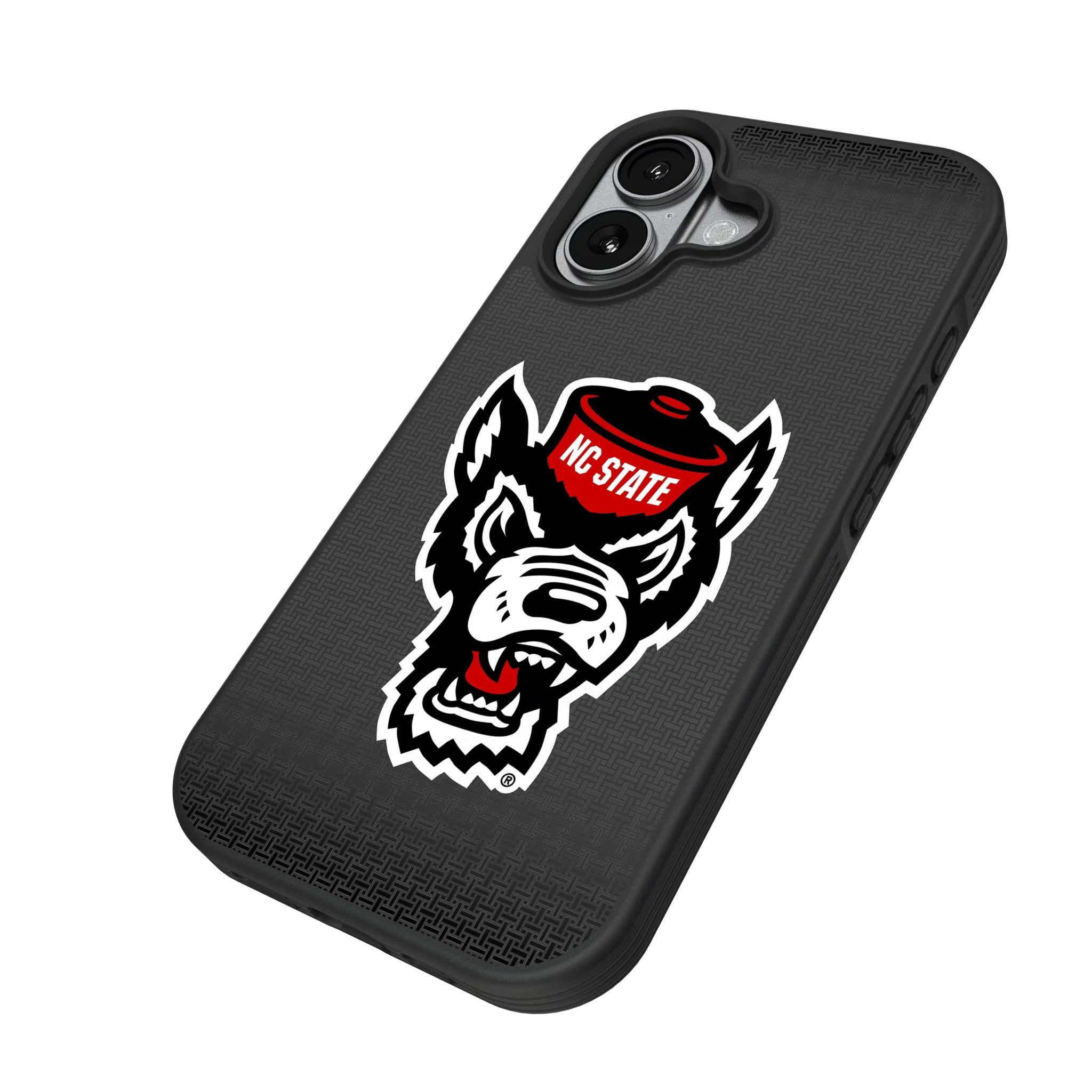 North Carolina State University Wolfpack Linen iPhone Bump Phone Case for Apple iPhone - Isometric View#Device_iPhone 17
