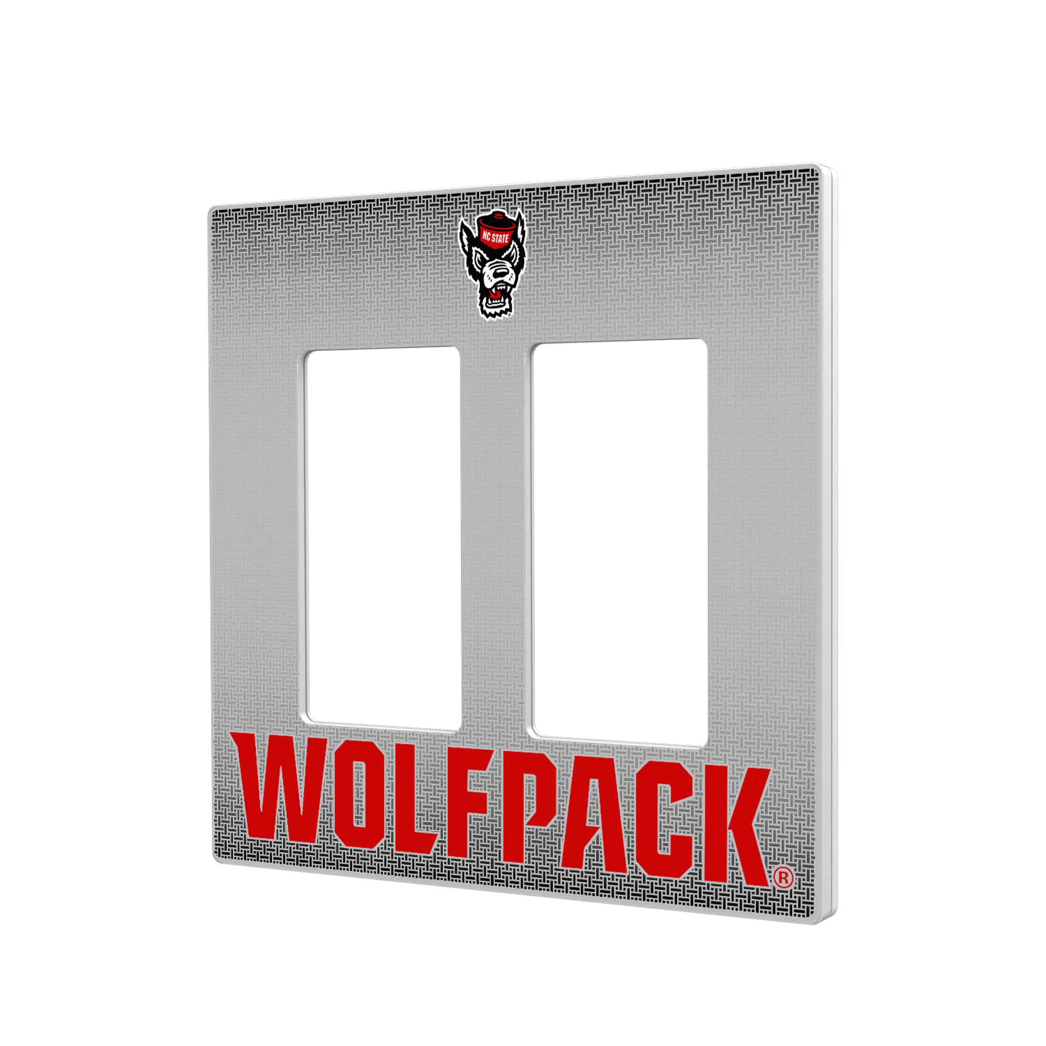 North Carolina State University Wolfpack Linen Hidden-Screw Light Switch Plate#Style_Double Rocker