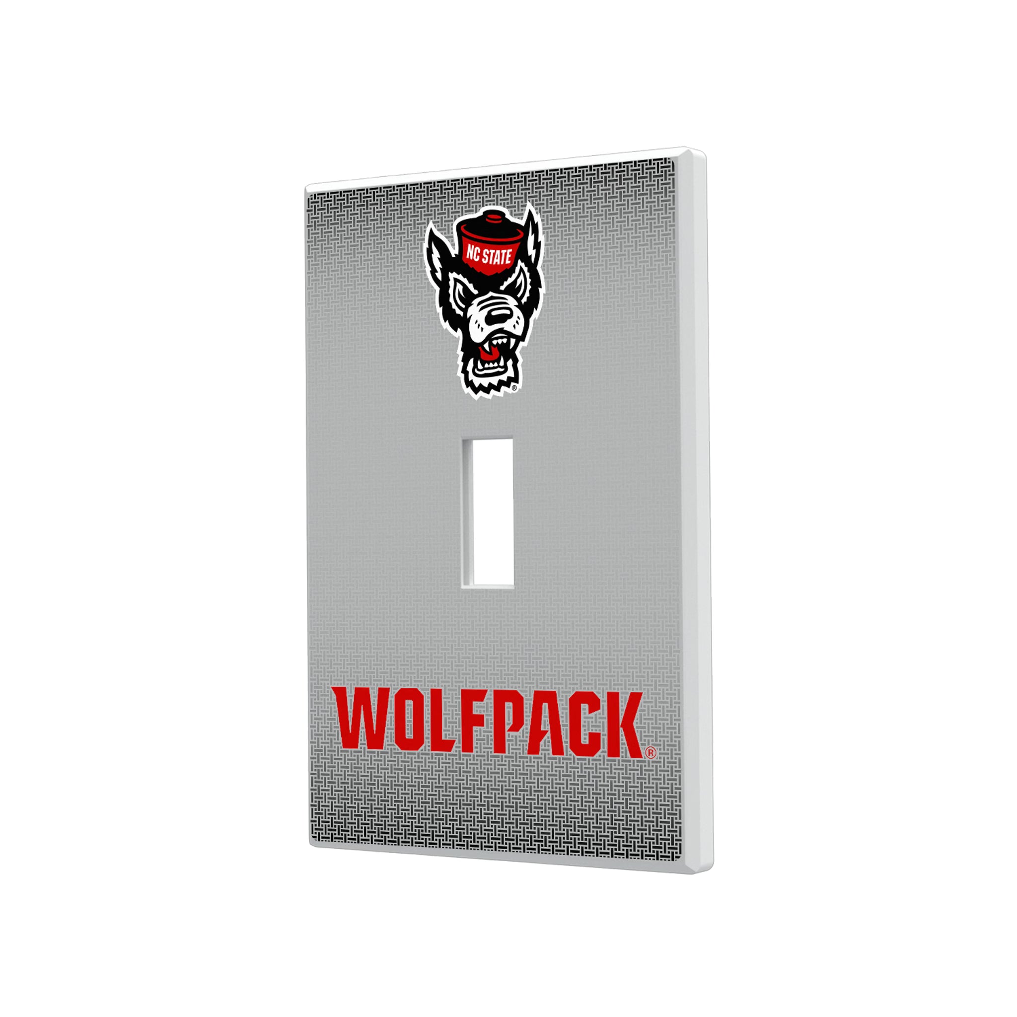North Carolina State University Wolfpack Linen Hidden-Screw Light Switch Plate#Style_Single Toggle