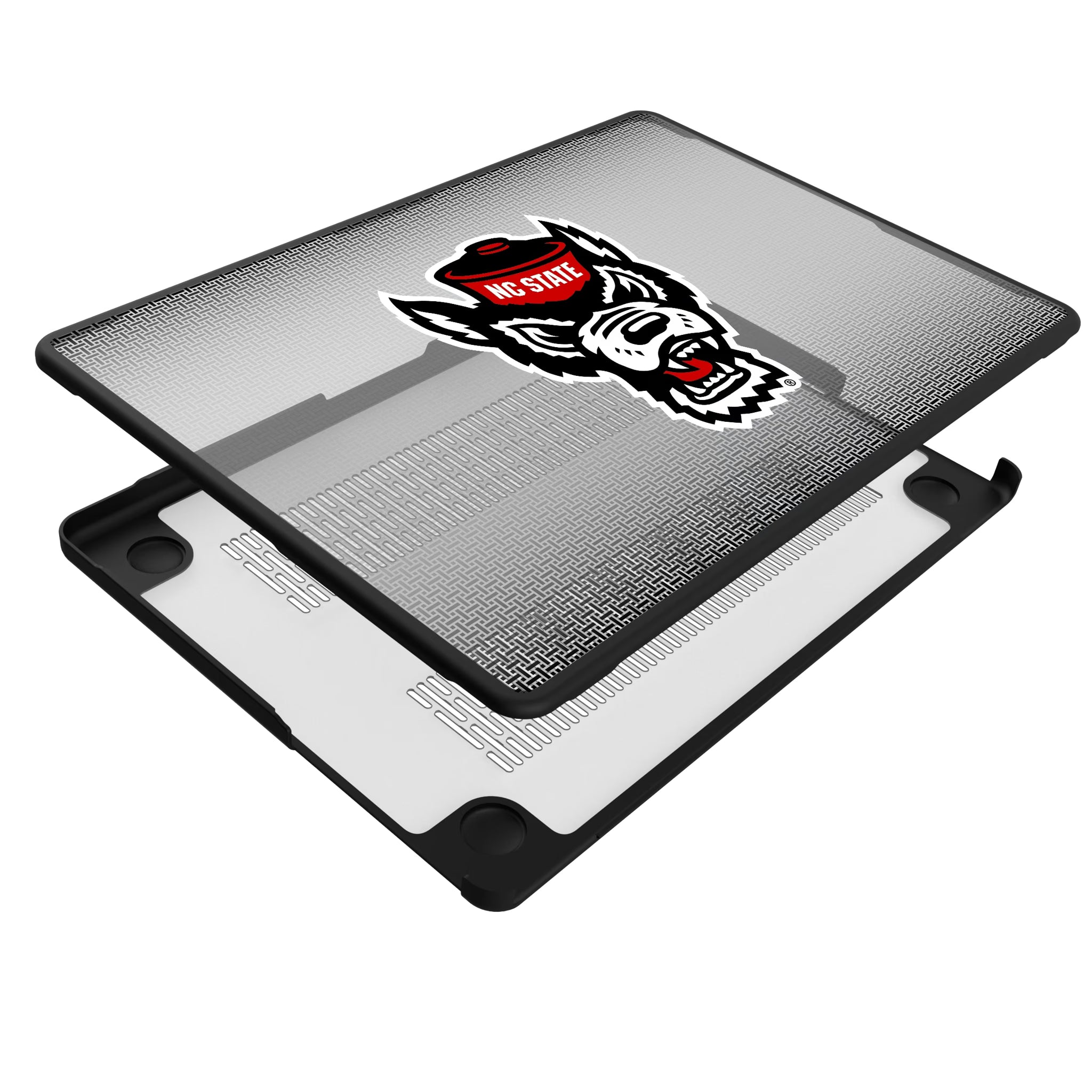 North Carolina State University Wolfpack Linen MacBook Laptop Case for Apple MacBook - Isometric View#Device_MacBook Pro (14-inch, 2021) / MacBook Pro (14-inch, 2023) / MacBook Pro (14-inch, 2024)