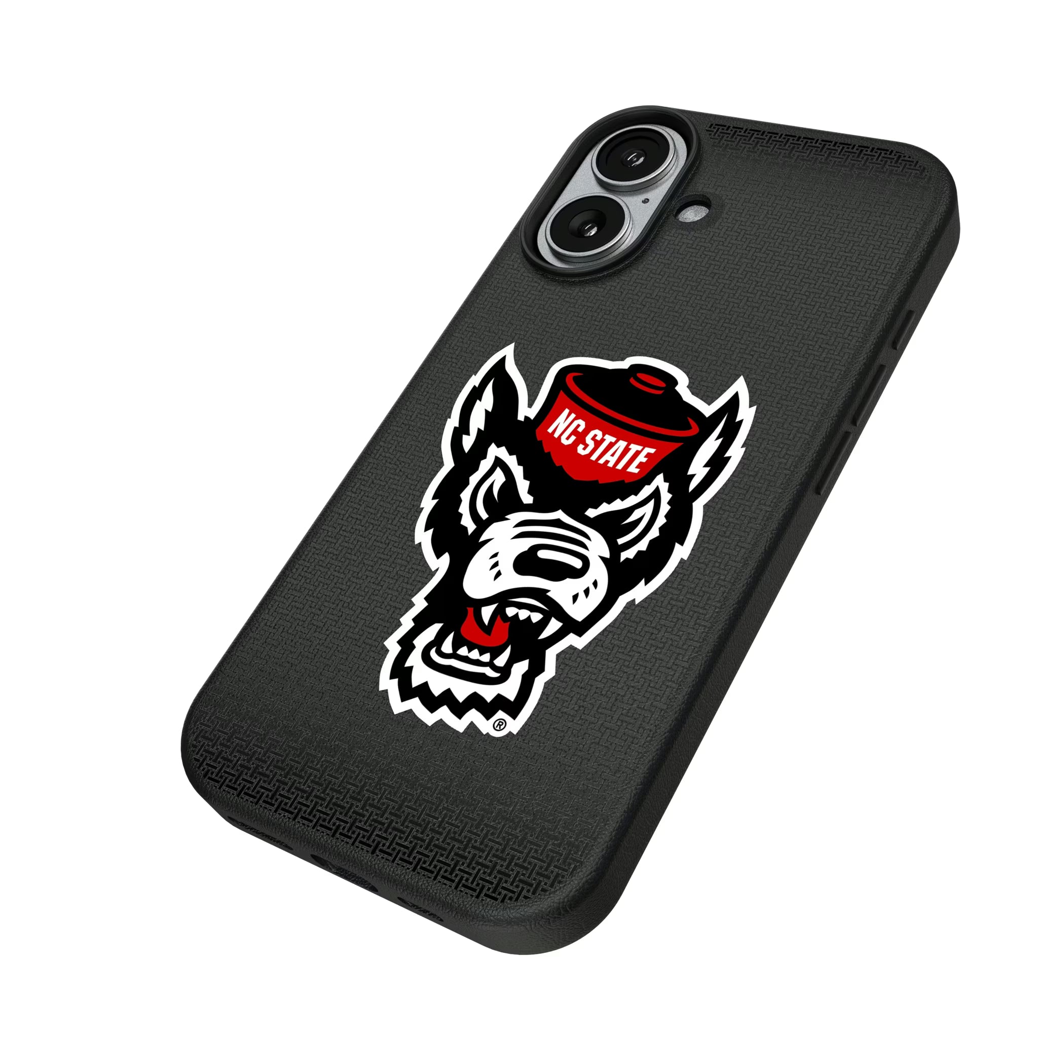 North Carolina State University Wolfpack Linen iPhone MagSafe Compatible Phone Case for Apple iPhone - Isometric View#Device_iPhone 17