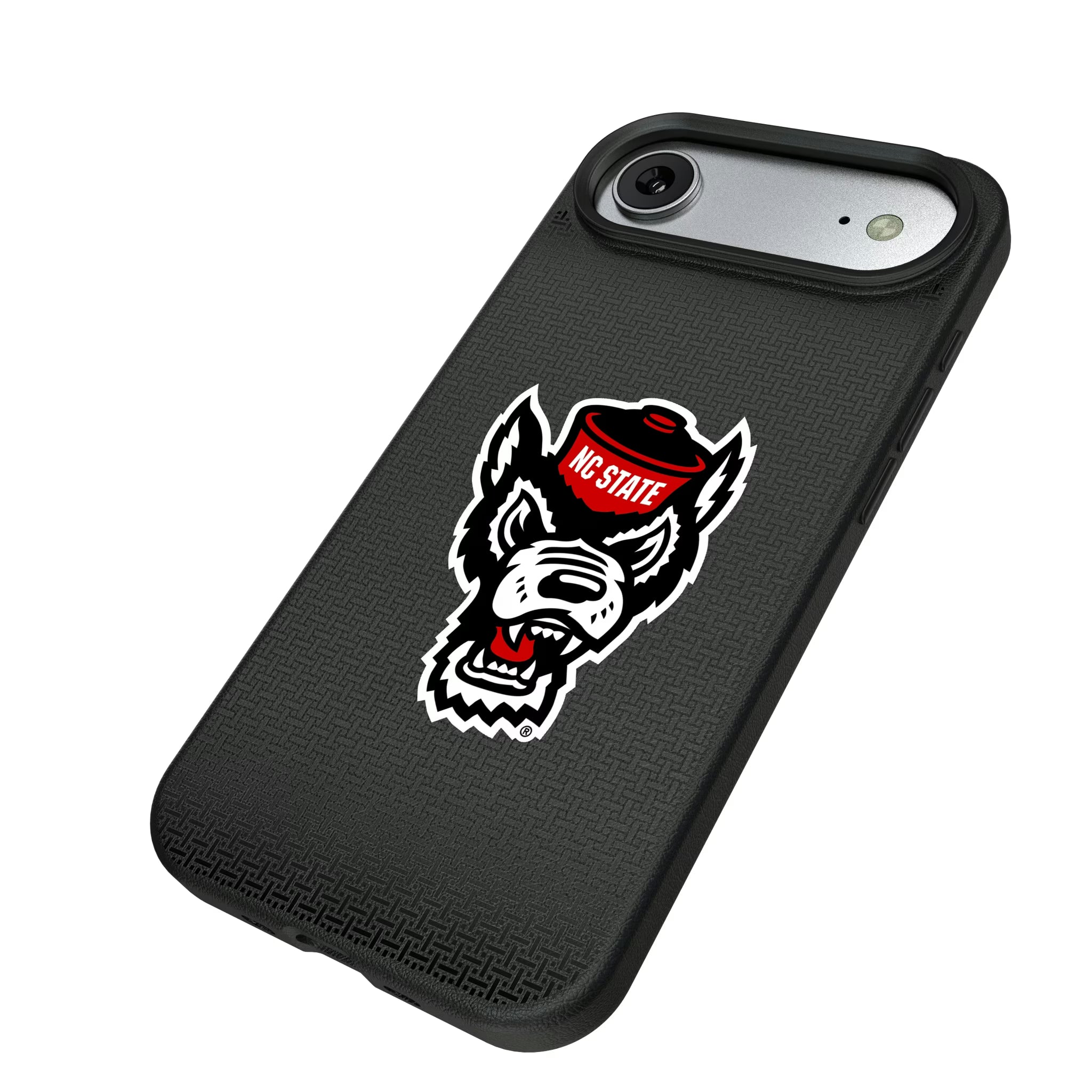 North Carolina State University Wolfpack Linen iPhone MagSafe Compatible Phone Case for Apple iPhone - Isometric View#Device_iPhone Air