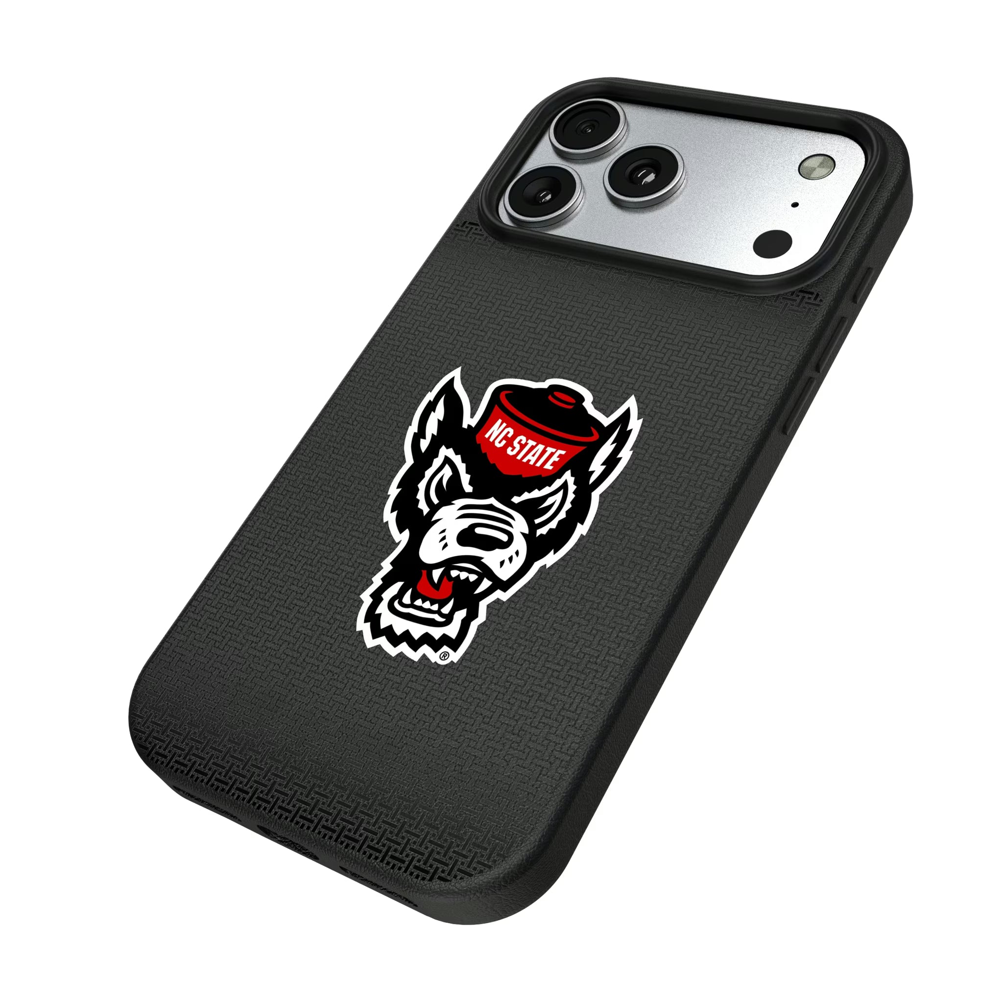 North Carolina State University Wolfpack Linen iPhone MagSafe Compatible Phone Case for Apple iPhone - Isometric View#Device_iPhone 17 Pro Max