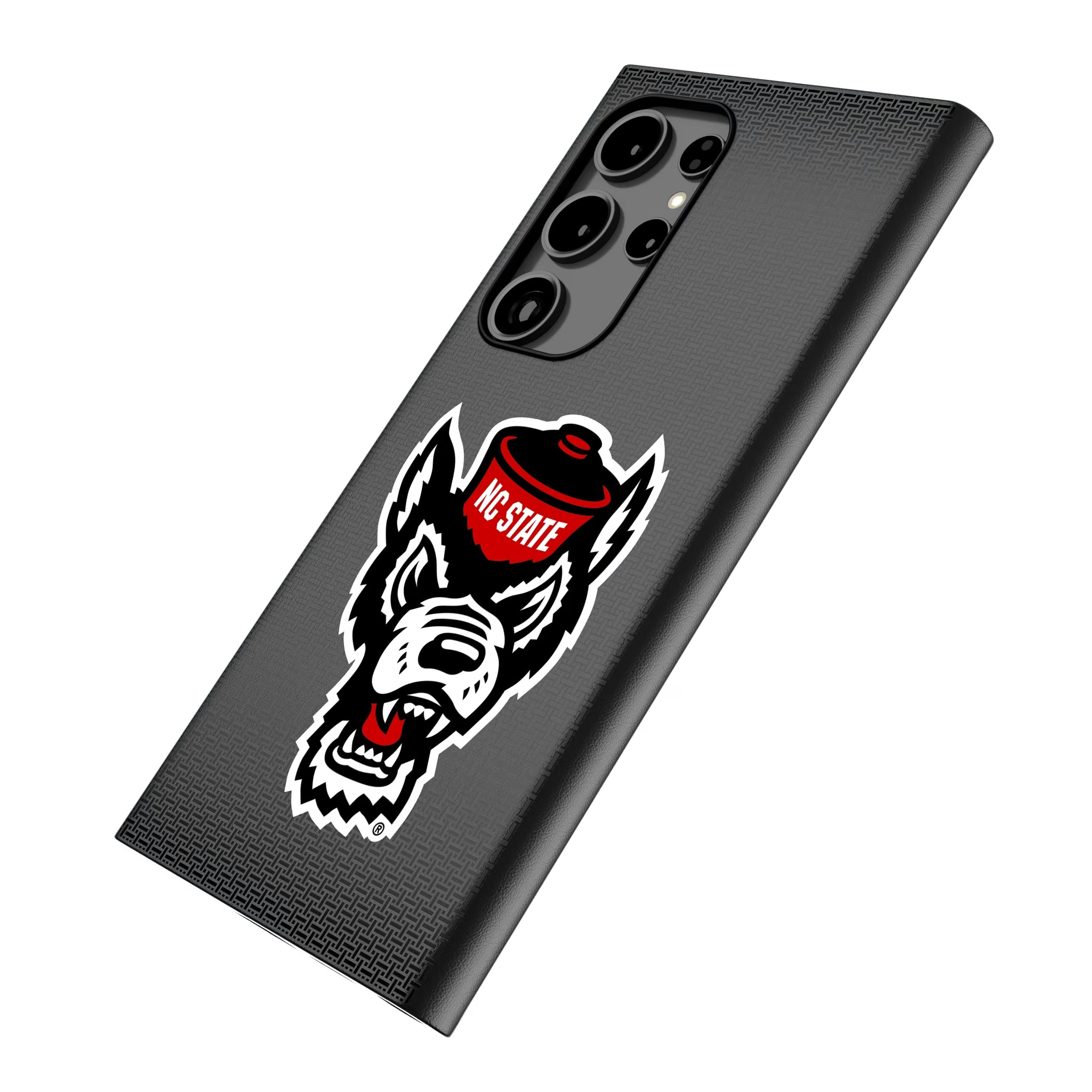North Carolina State University Wolfpack Linen Galaxy MagSafe Compatible Phone Case for Samsung Galaxy - Isometric View