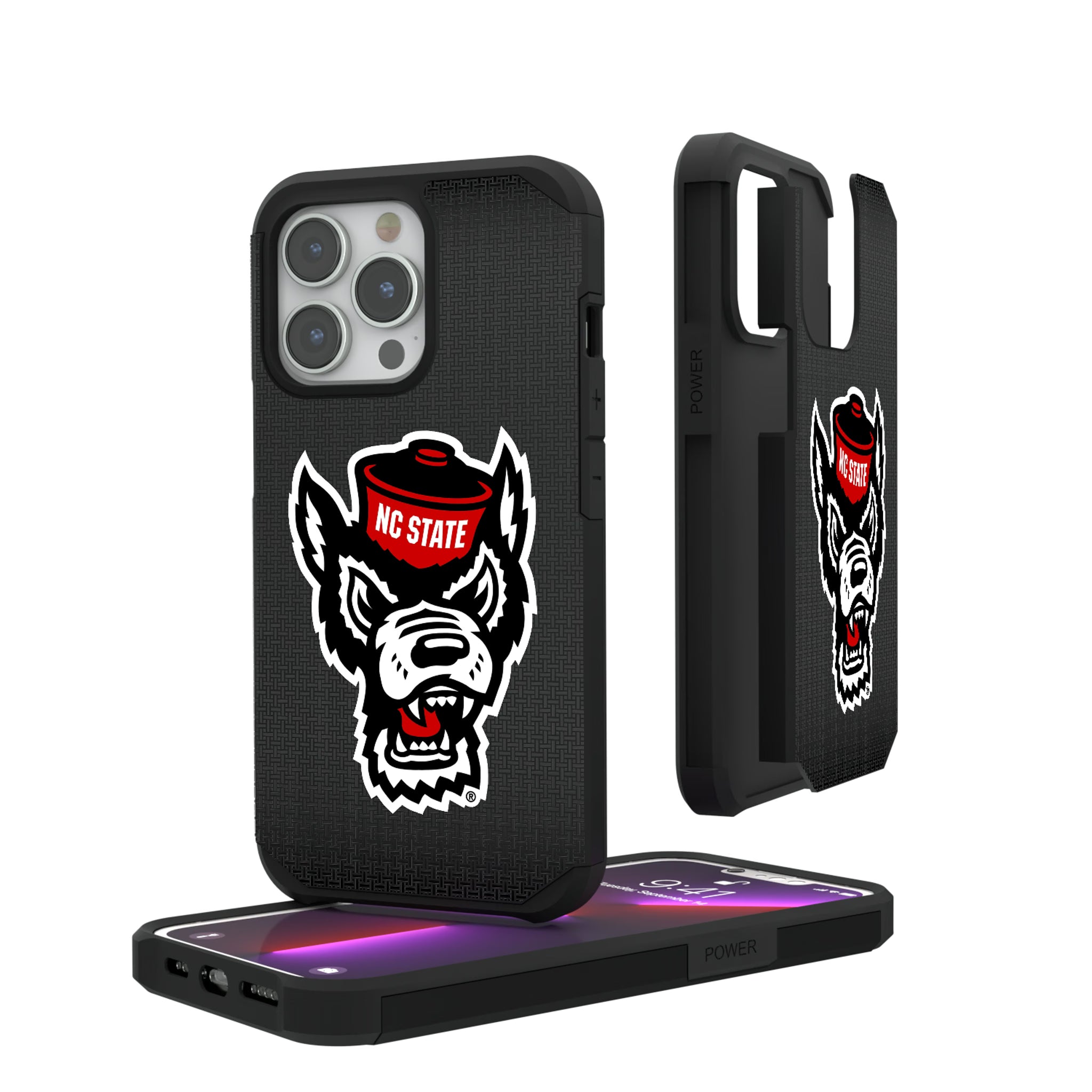 North Carolina State University Wolfpack Linen iPhone Rugged Phone Case for Apple iPhone#Device_iPhone 13 Pro
