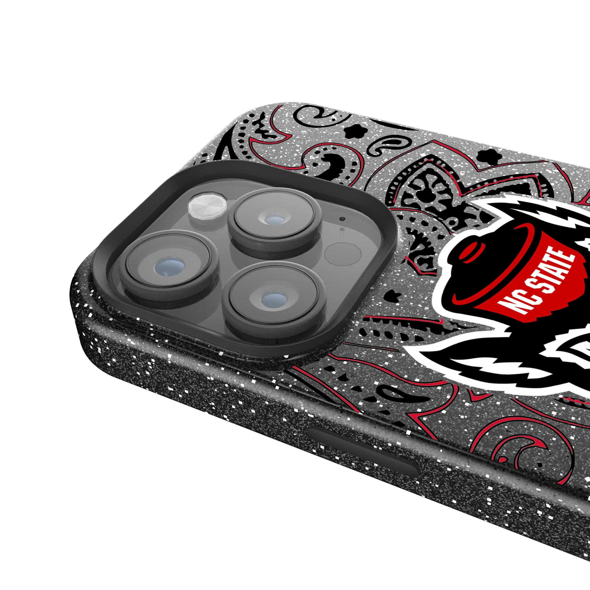 North Carolina State University Wolfpack Paisley iPhone Bling Phone Case for Apple iPhone - Detail