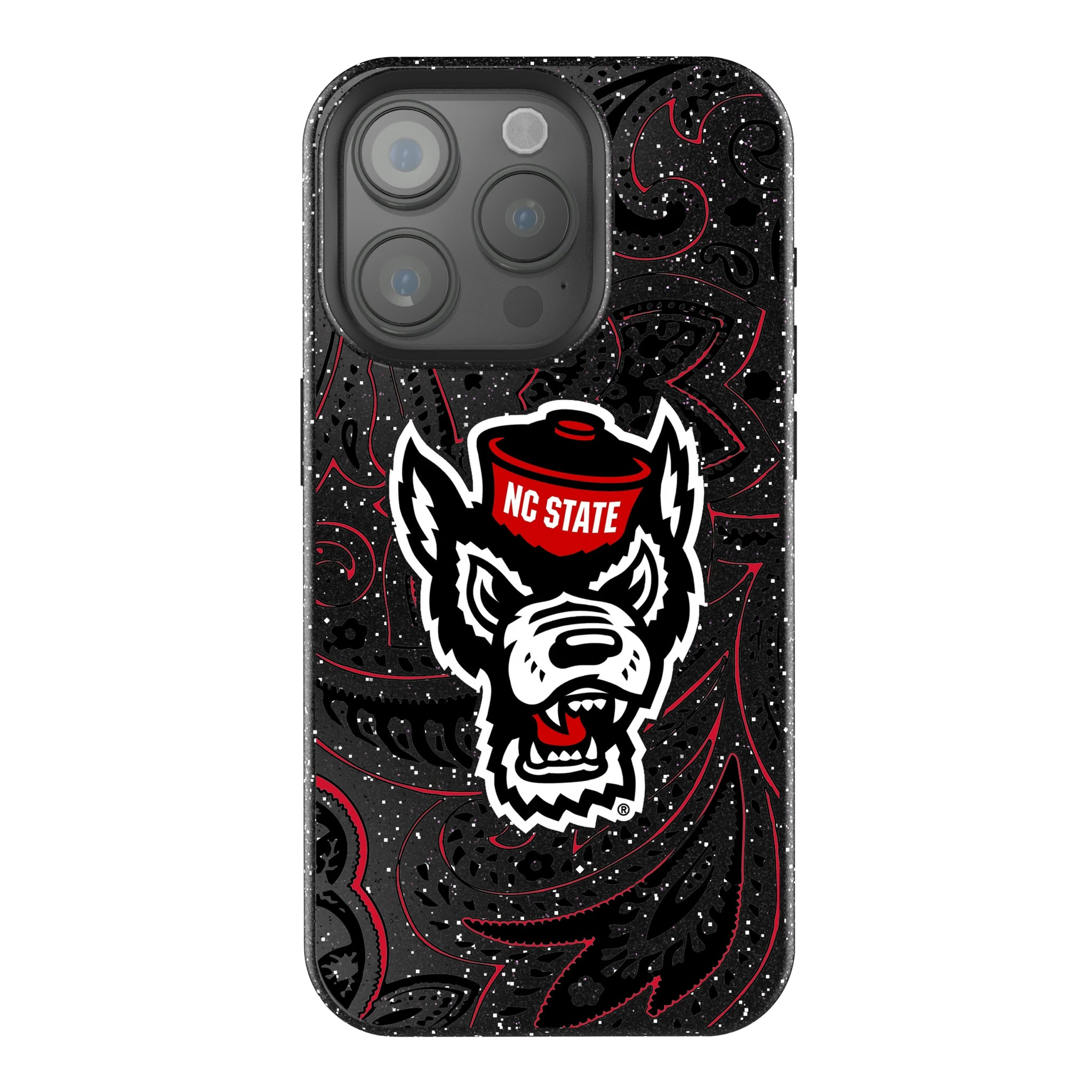 North Carolina State University Wolfpack Paisley iPhone Bling Phone Case for Apple iPhone