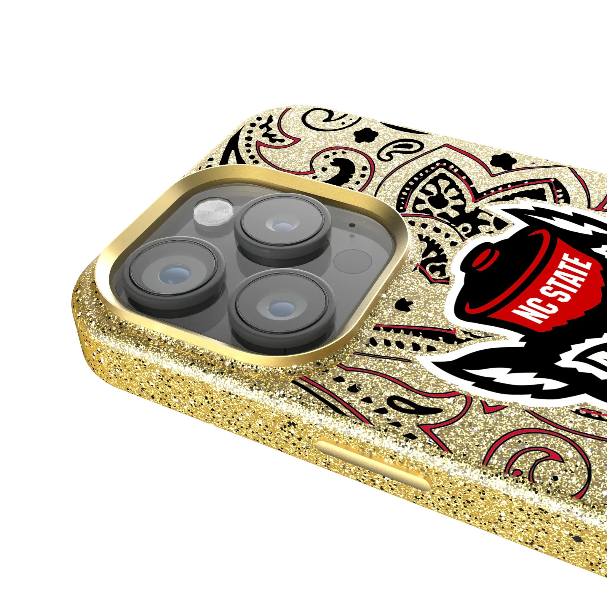 North Carolina State University Wolfpack Paisley iPhone Bling Phone Case for Apple iPhone - Detail