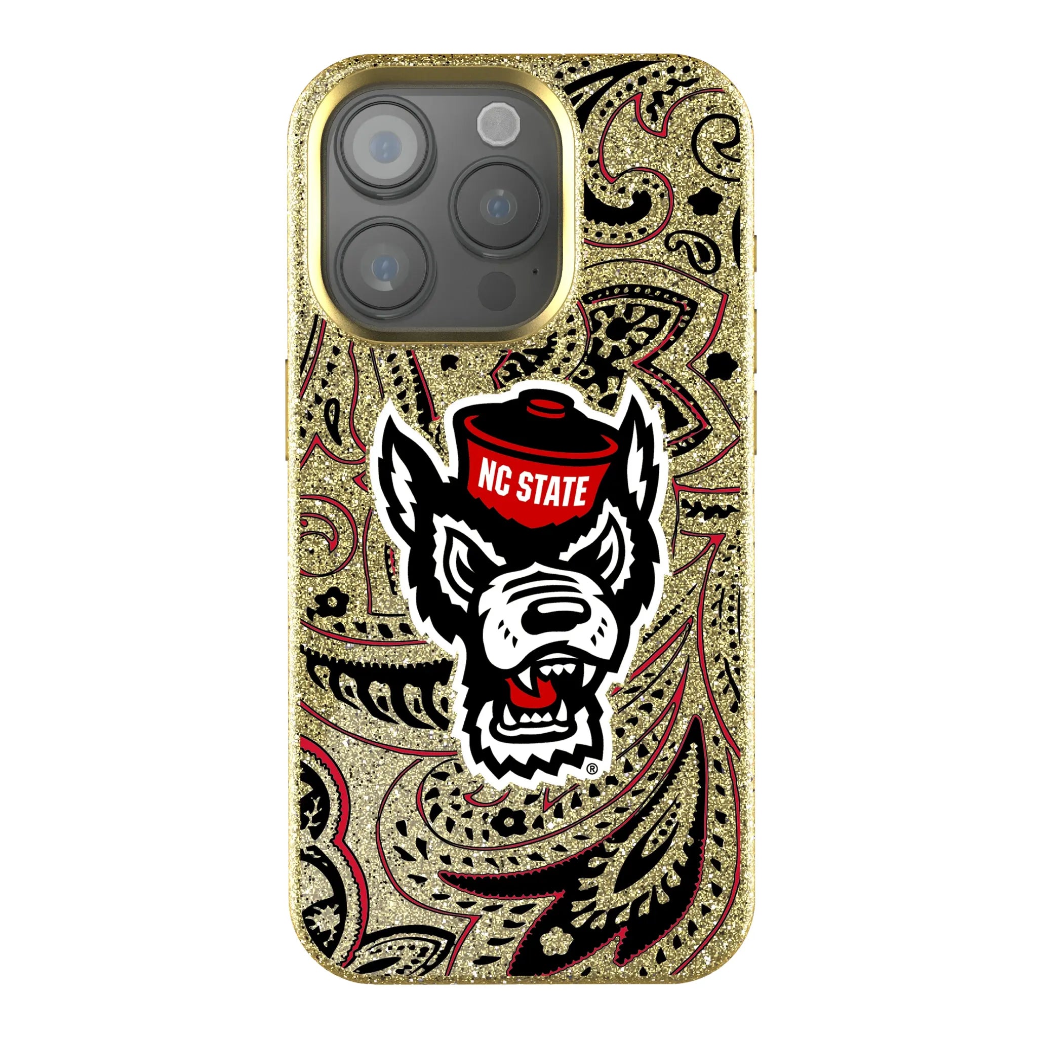 North Carolina State University Wolfpack Paisley iPhone Bling Phone Case for Apple iPhone