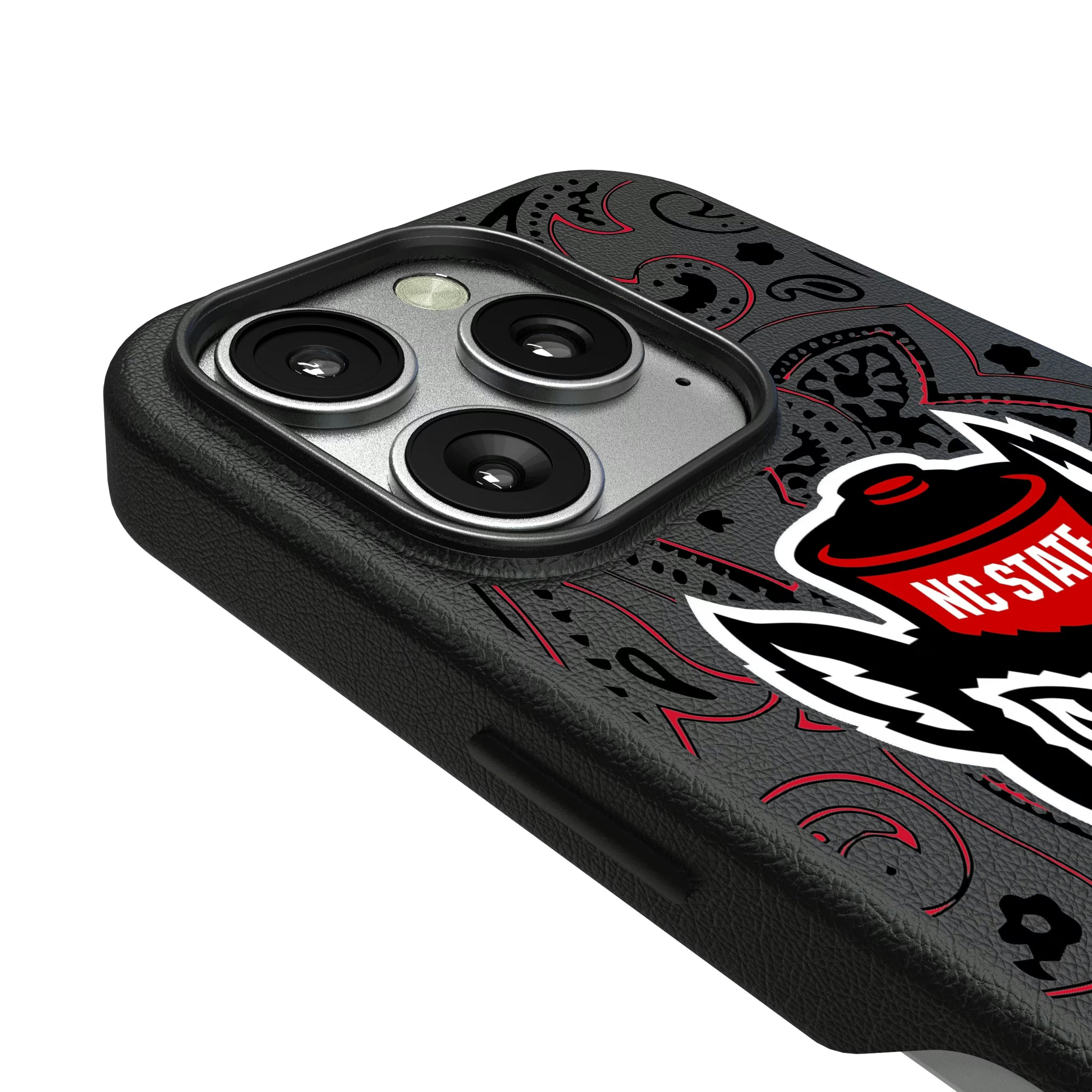 North Carolina State University Wolfpack Paisley iPhone MagSafe Compatible Phone Case for Apple iPhone - Detail