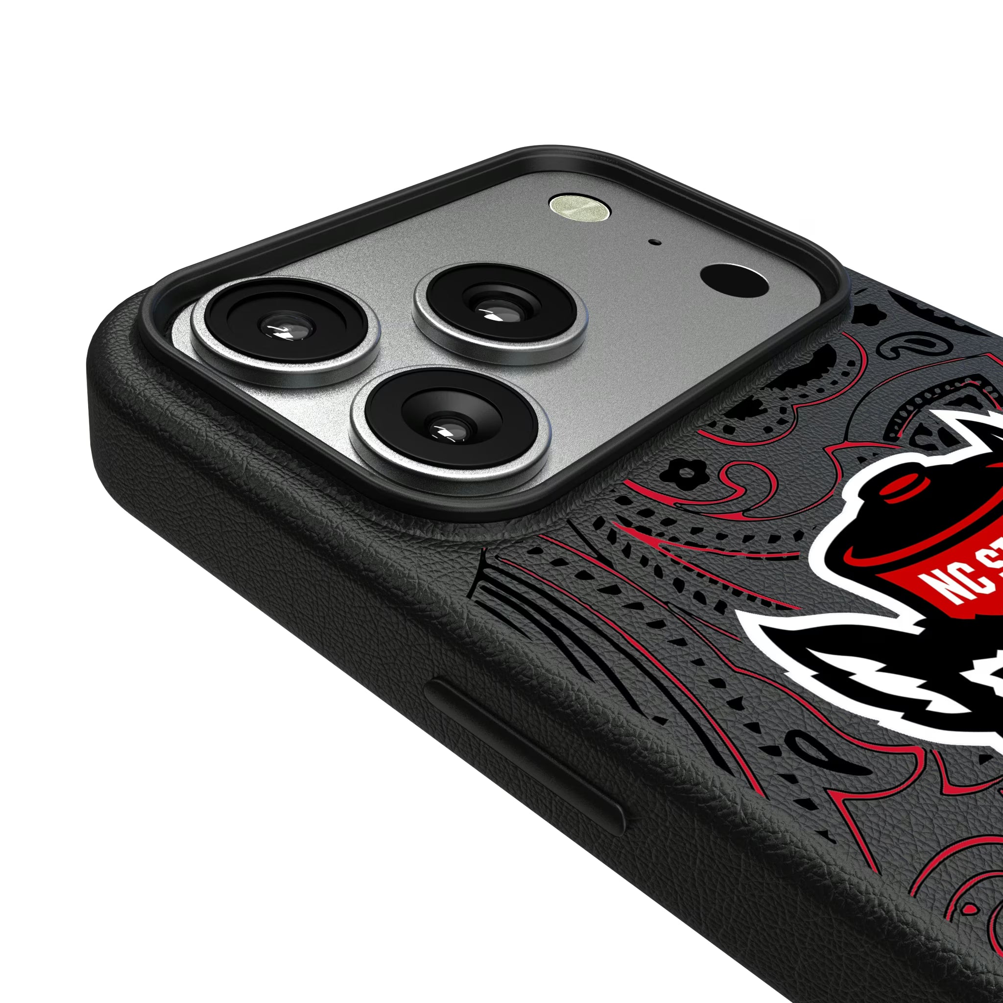 North Carolina State University Wolfpack Paisley iPhone MagSafe Compatible Phone Case for Apple iPhone - Detail#Device_iPhone 17 Pro