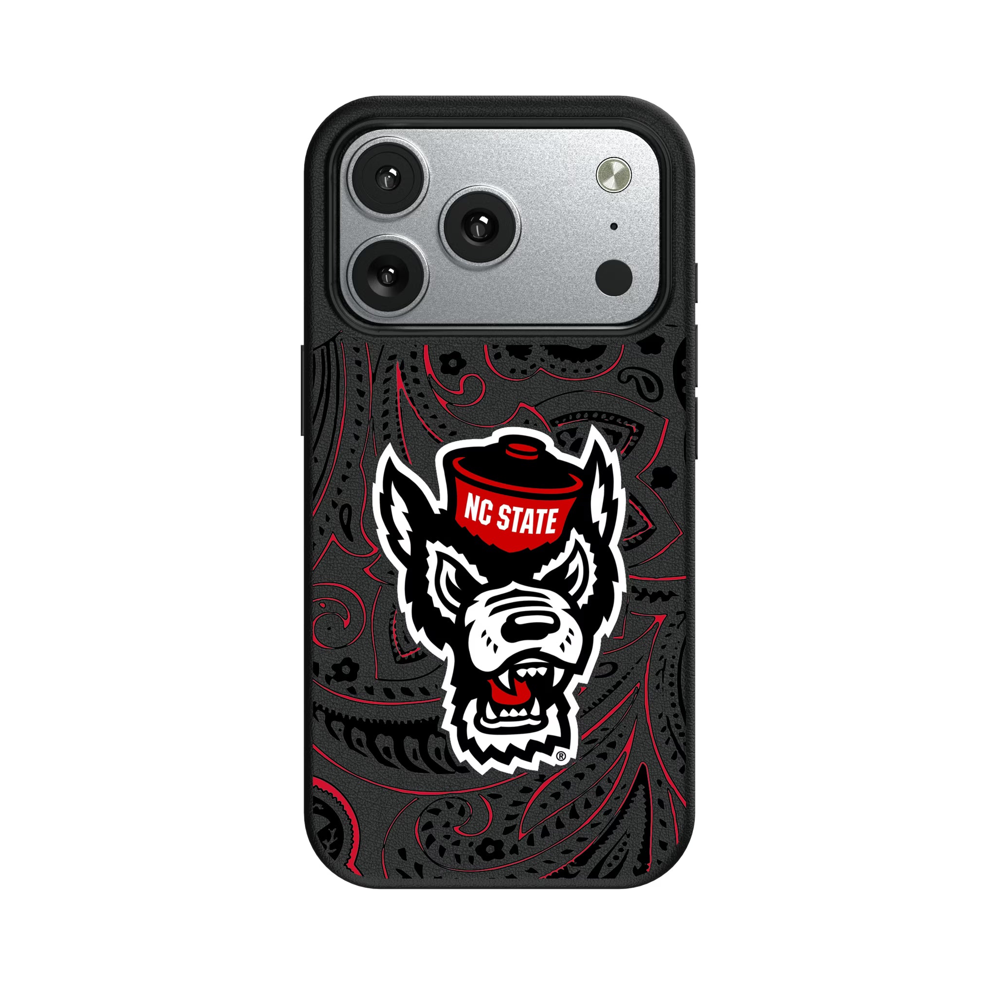 North Carolina State University Wolfpack Paisley iPhone MagSafe Compatible Phone Case for Apple iPhone#Device_iPhone 17 Pro