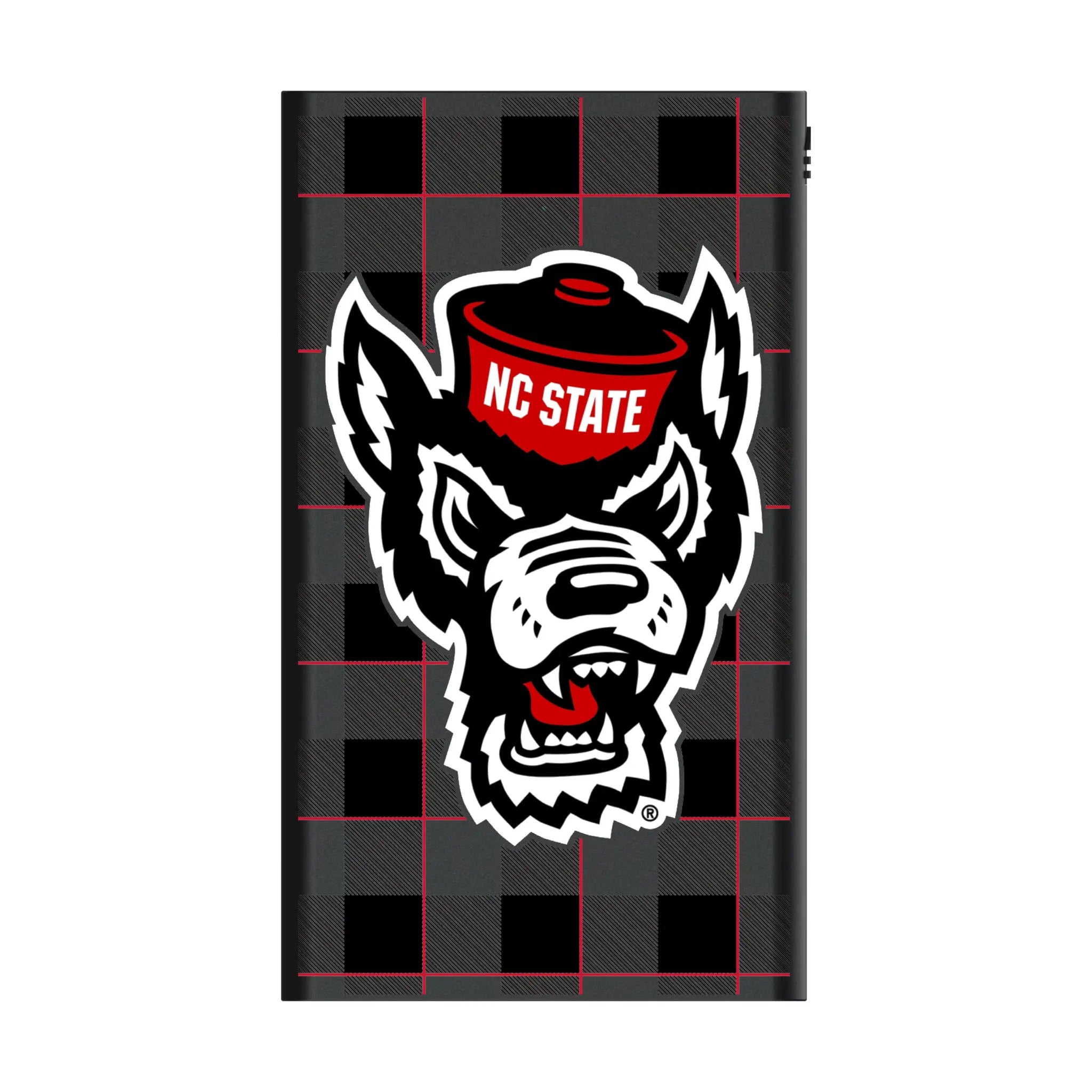 North Carolina State University Wolfpack Plaid 5000mAh Flat Power Bank