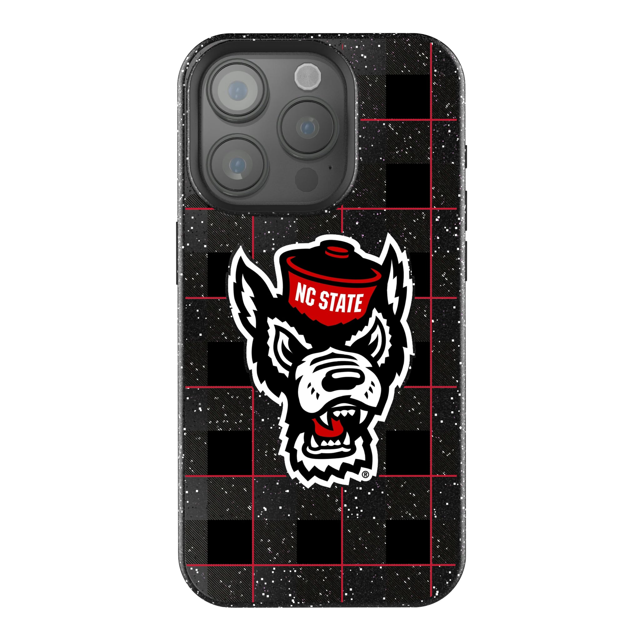 North Carolina State University Wolfpack Plaid iPhone Bling Phone Case for Apple iPhone